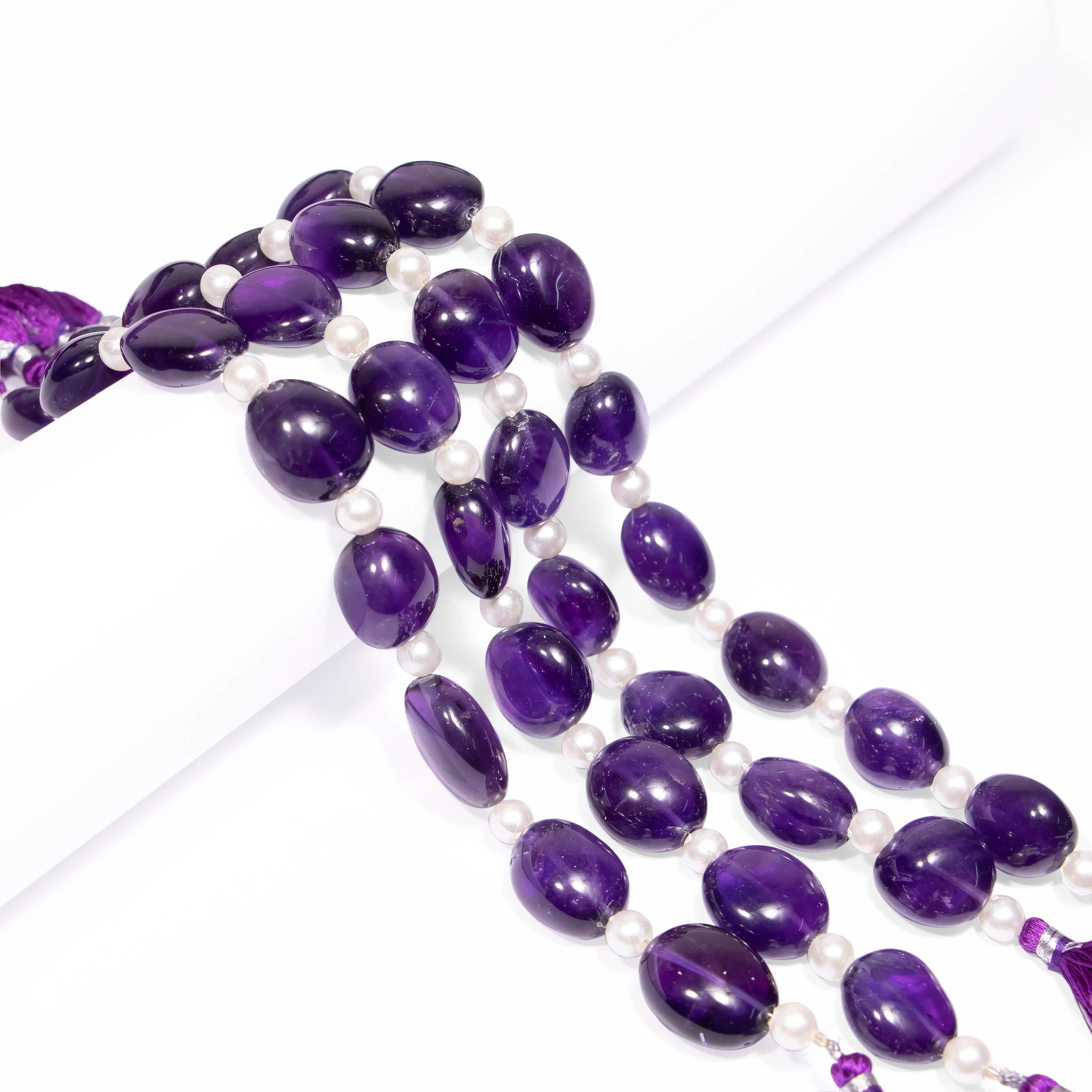 Natural Amethyst Beads, Smooth Nuggets Tumble, Wholesale Beads Supplier, SKU2372