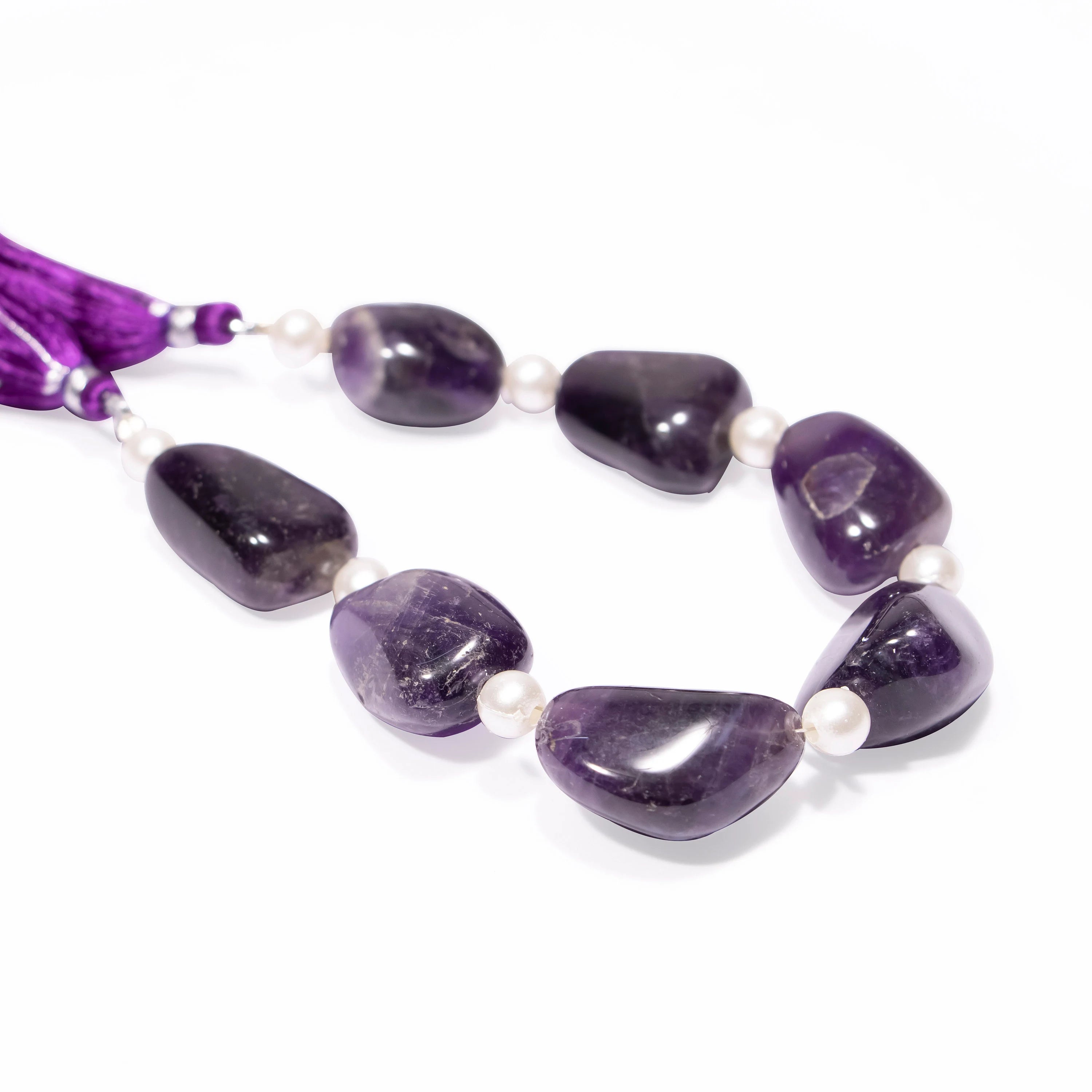 Natural Amethyst Smooth Tumble Beads Briolettes, Amethyst Plain Nuggets beads, SKU2375