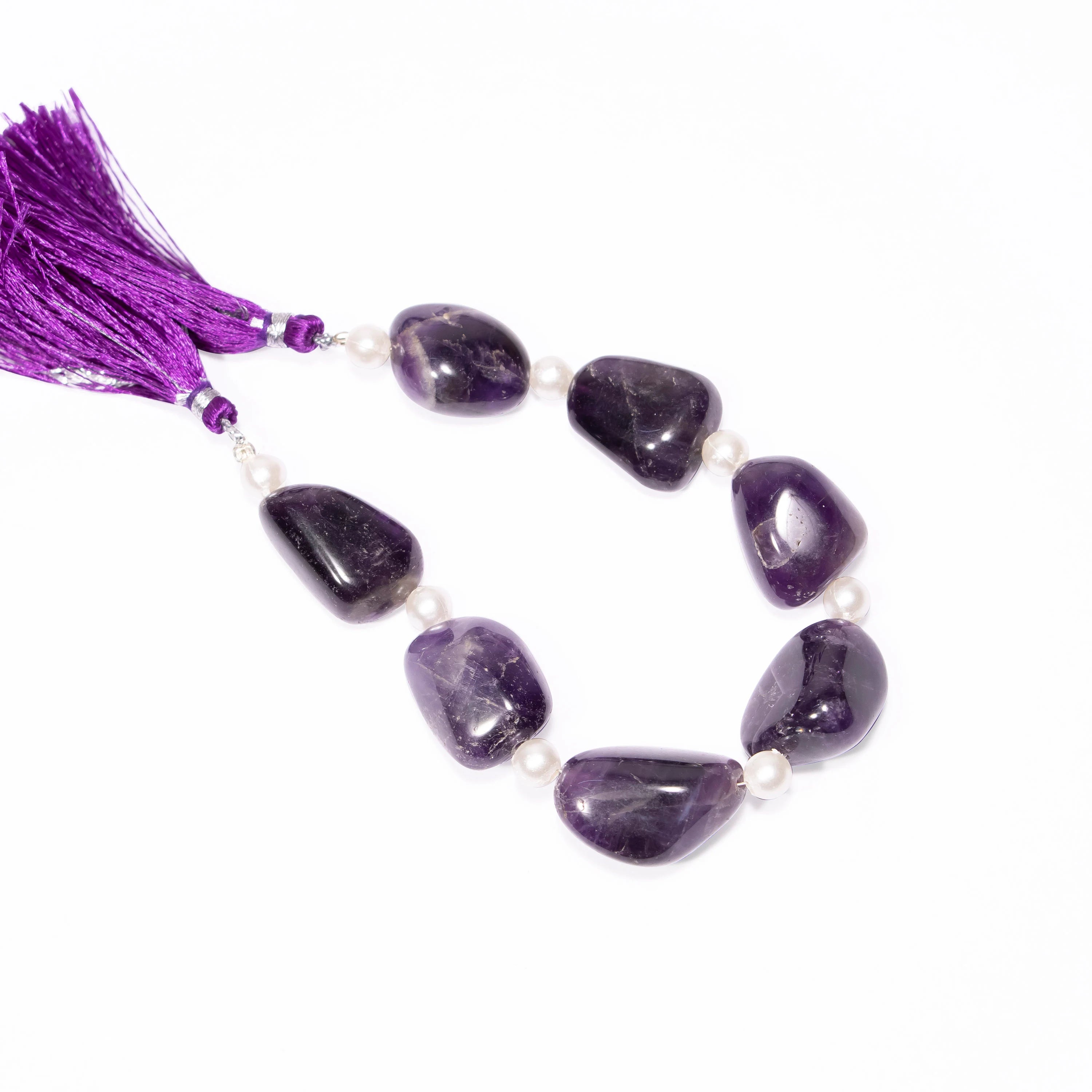 Natural Amethyst Smooth Tumble Beads Briolettes, Amethyst Plain Nuggets beads, SKU2375