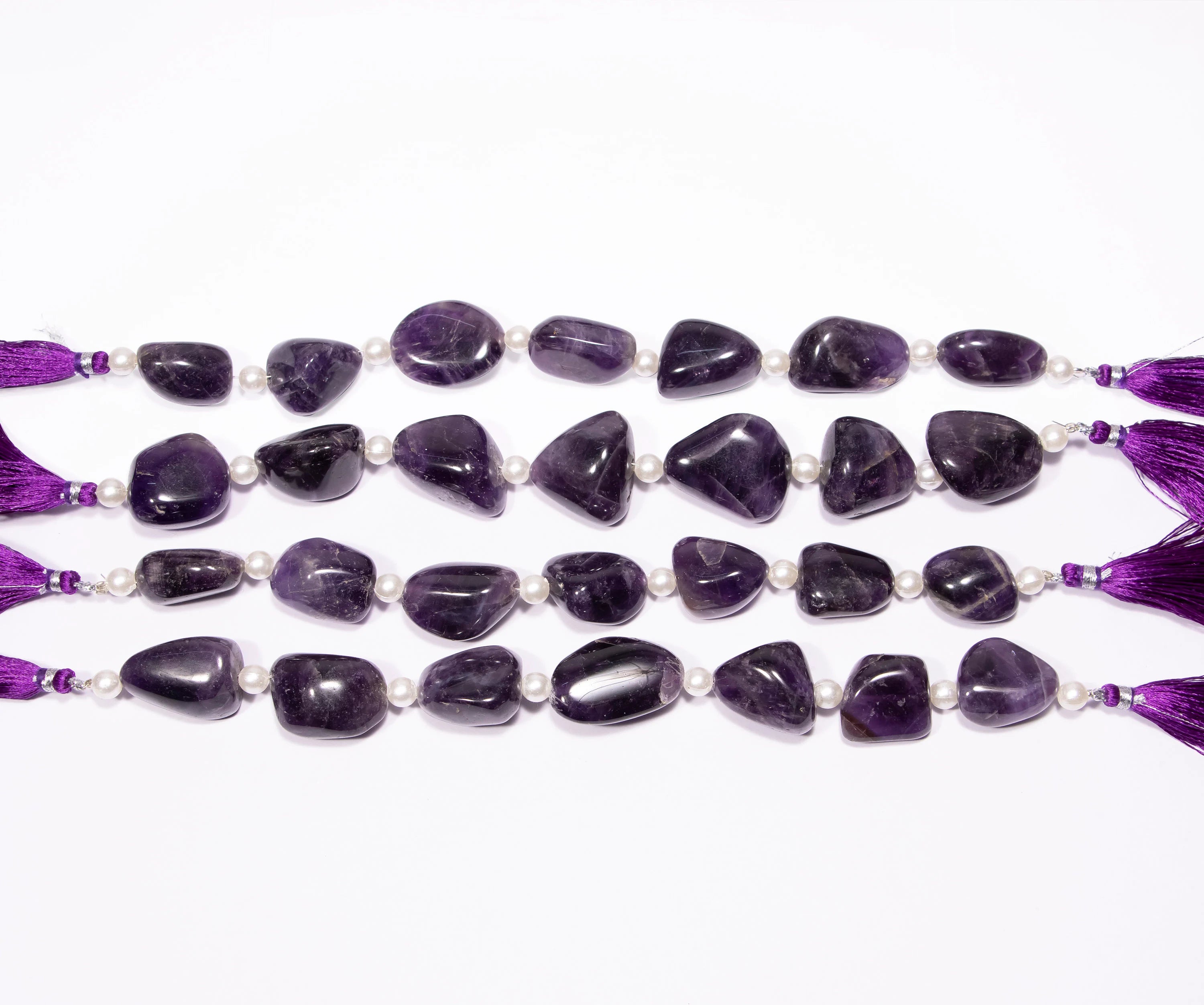 Natural Amethyst Smooth Tumble Beads Briolettes, Amethyst Plain Nuggets beads, SKU2375