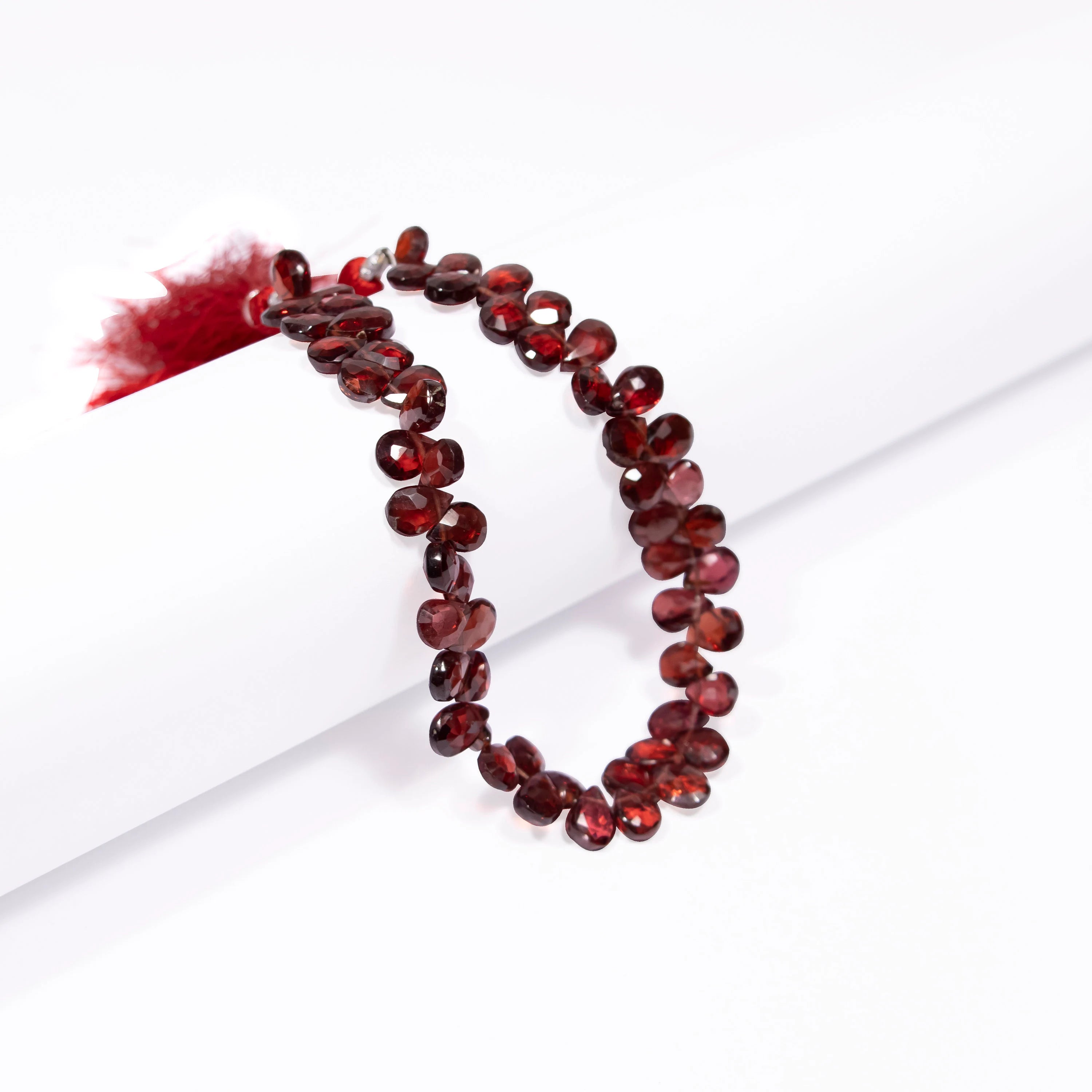 AA Mozambique Garnet Faceted Beads, Natural Garnet Pear Shape Beads, Gemstone Loose Beads, Briolette Beads For Jewelry Making, SKU2487