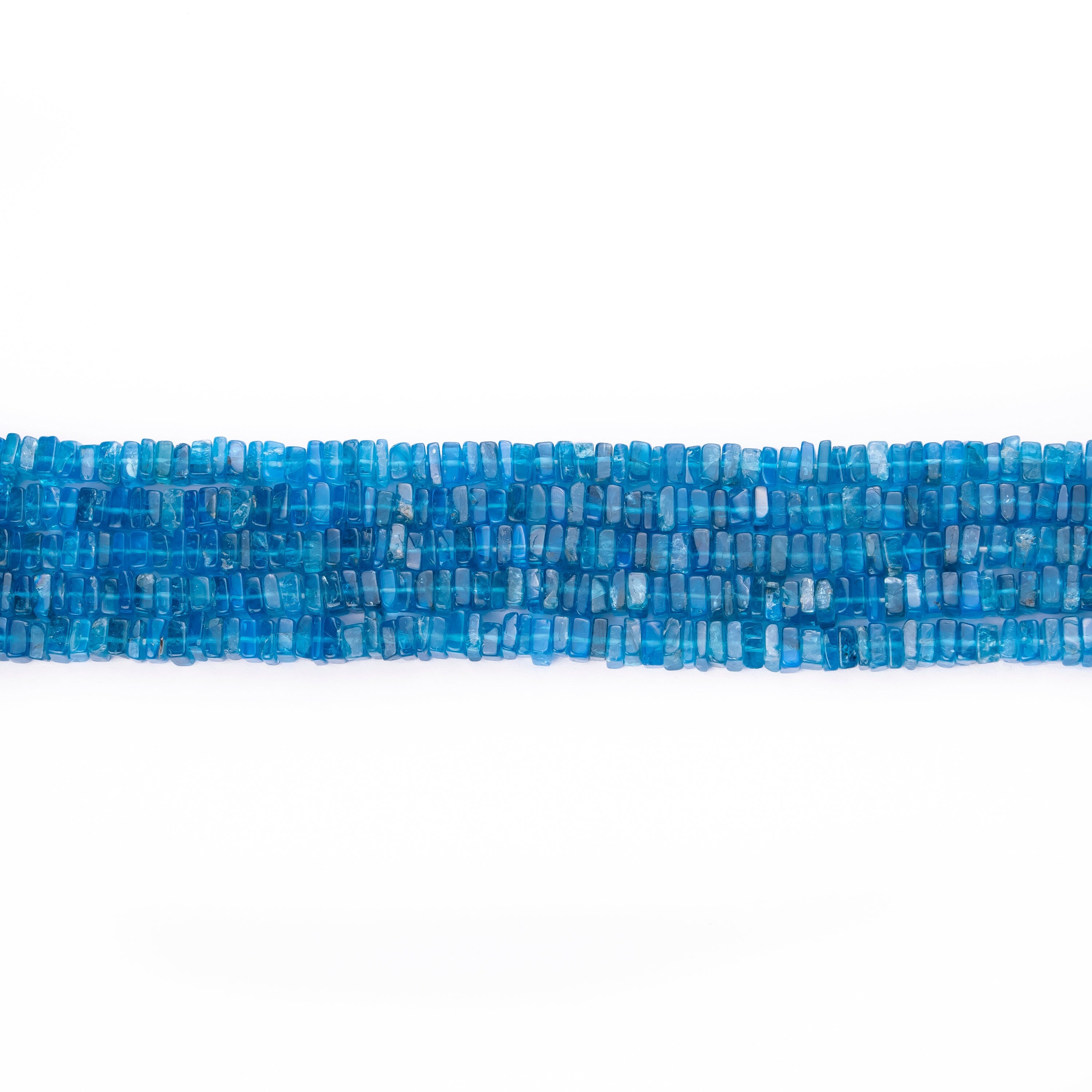 Natural Apatite Gemstone Smooth Beads, Blue Apatite Square Beads 16-Inch Strand, Unique Beading Supplies, Crafter’s Gift, (SKU 117)