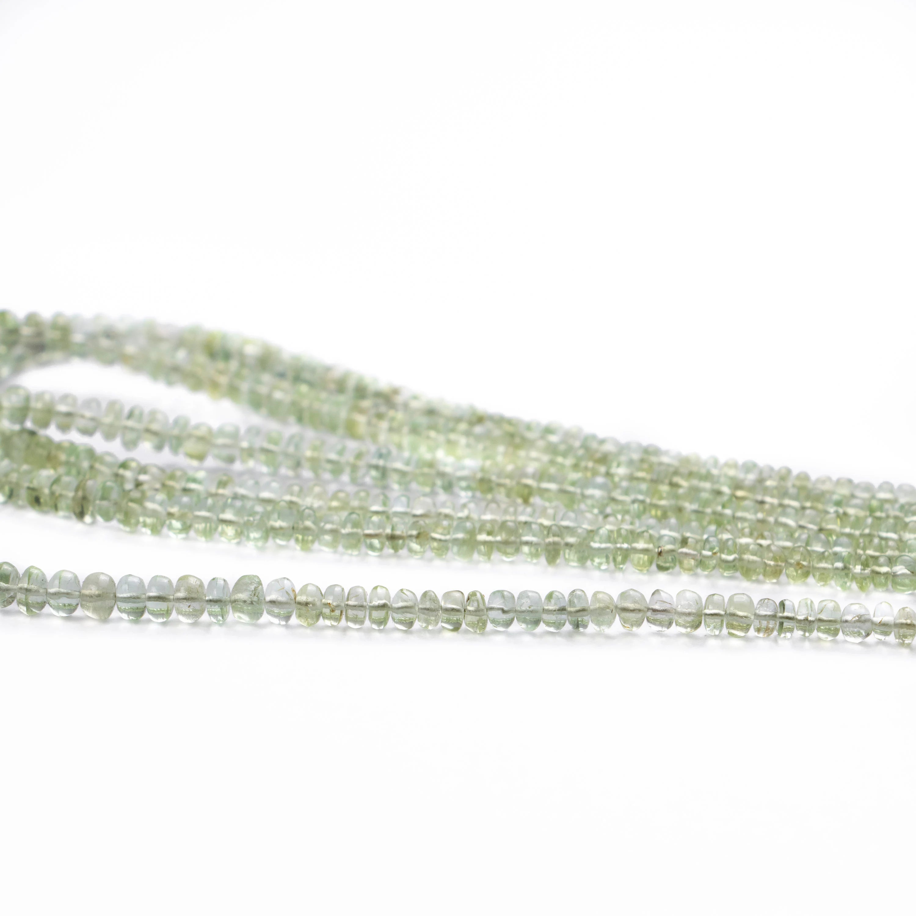 AA Quality Green Tourmaline Smooth Rondelle Beads, Natural Tourmaline Gemstone Beads, SKU2497