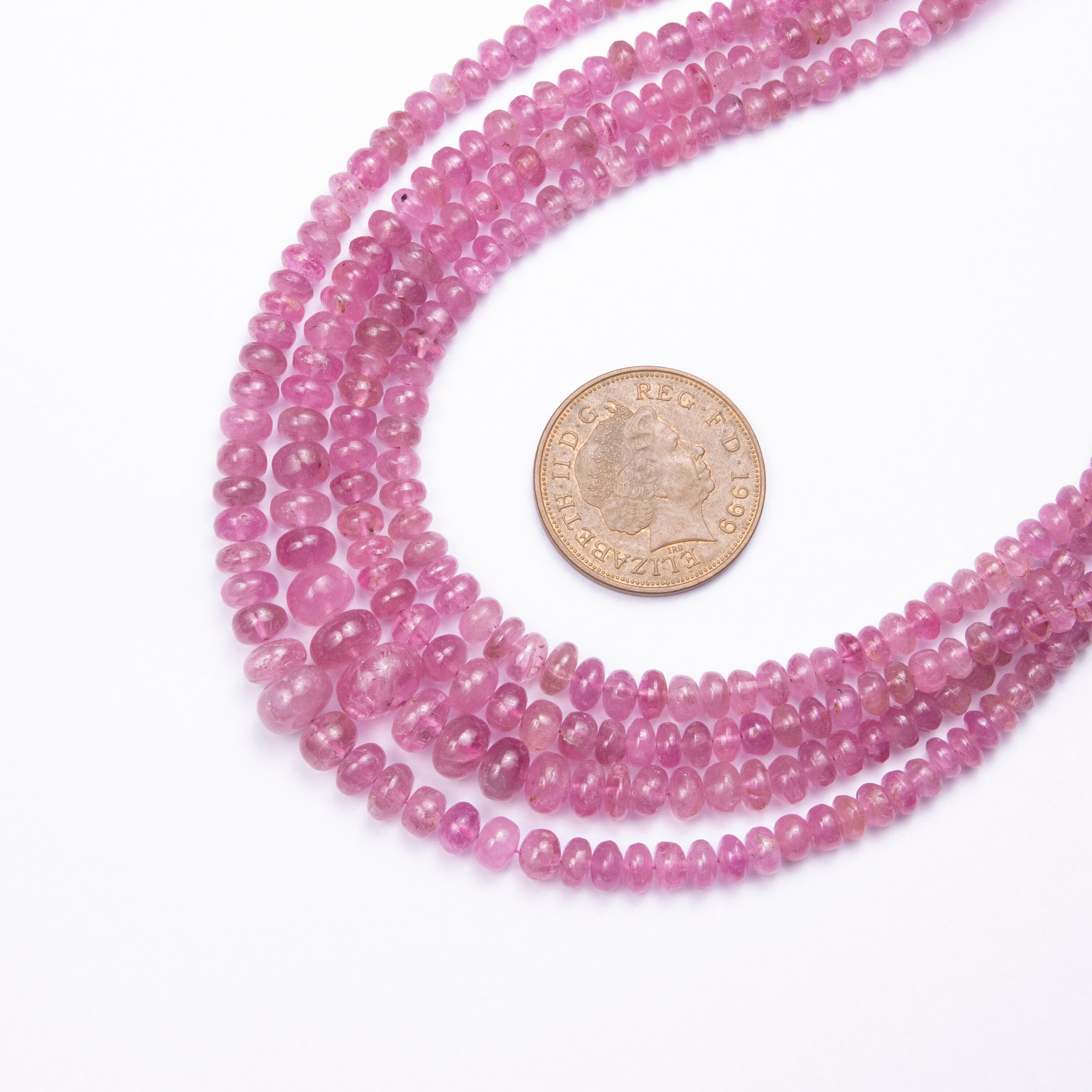 AA Quality Natural Pink Tourmaline Smooth Rondelle Beads, Handmade Beaded Gemstone Jewelry, Pink Color Beads Jewelry, SKU2507