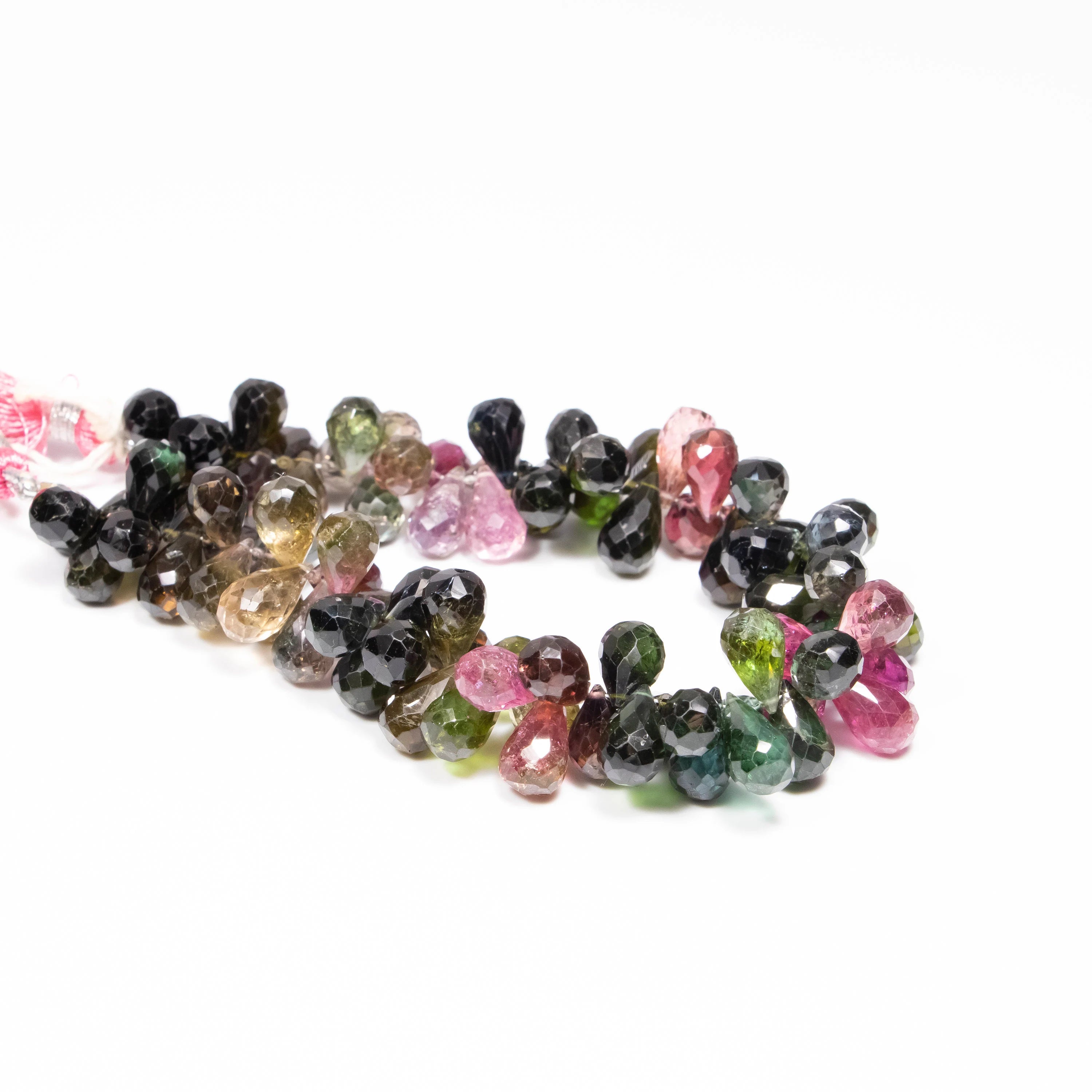 Natural Multi Tourmaline Faceted Drops, Multi Tourmaline Drops, Tourmaline For Jewelry Making Gemstone Beads, 8 Inch Strand, SKU 055