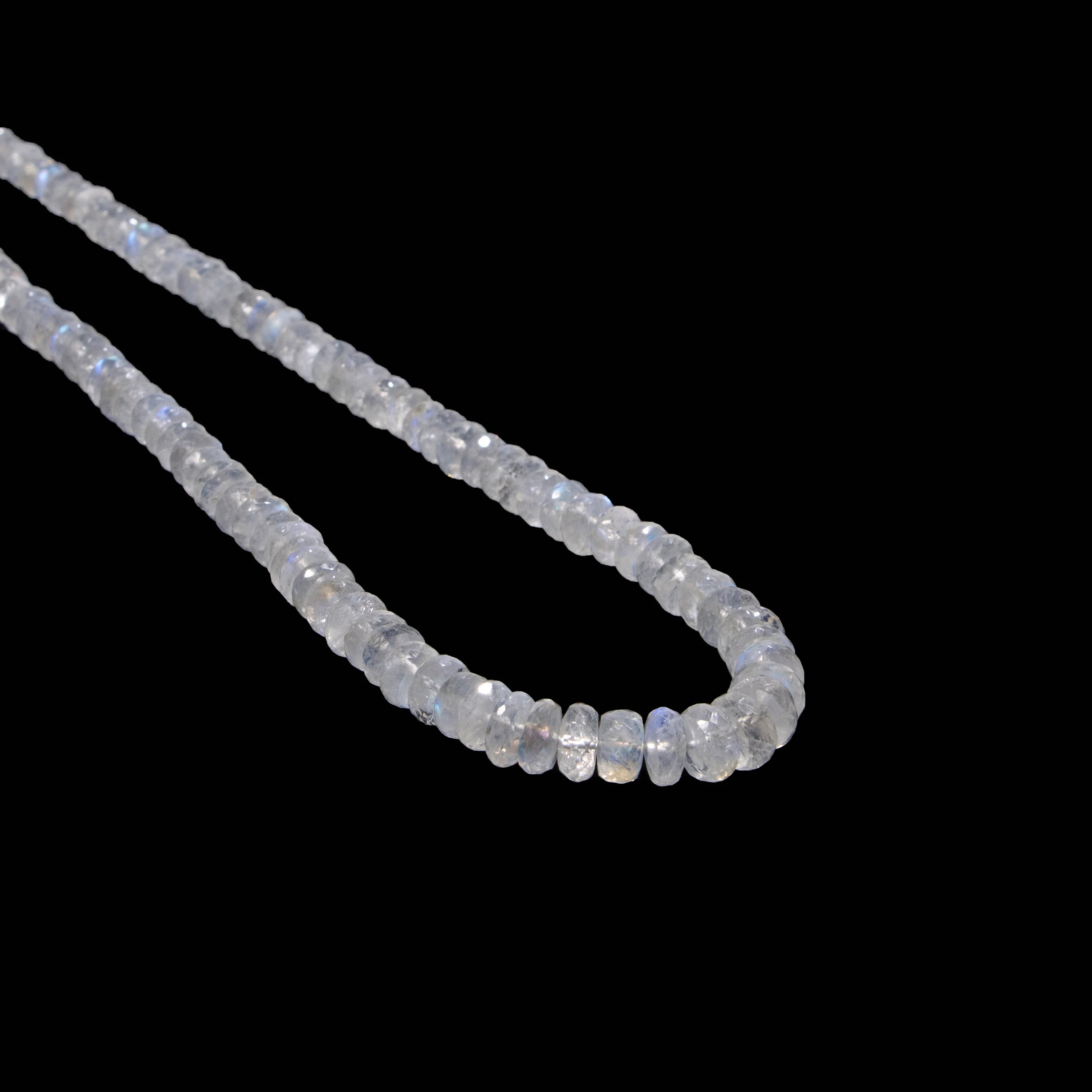 Natural Rainbow Moonstone Faceted Rondelle Beads, 5 To 7.5 mm, 18 Inch Strand, (SKU059)