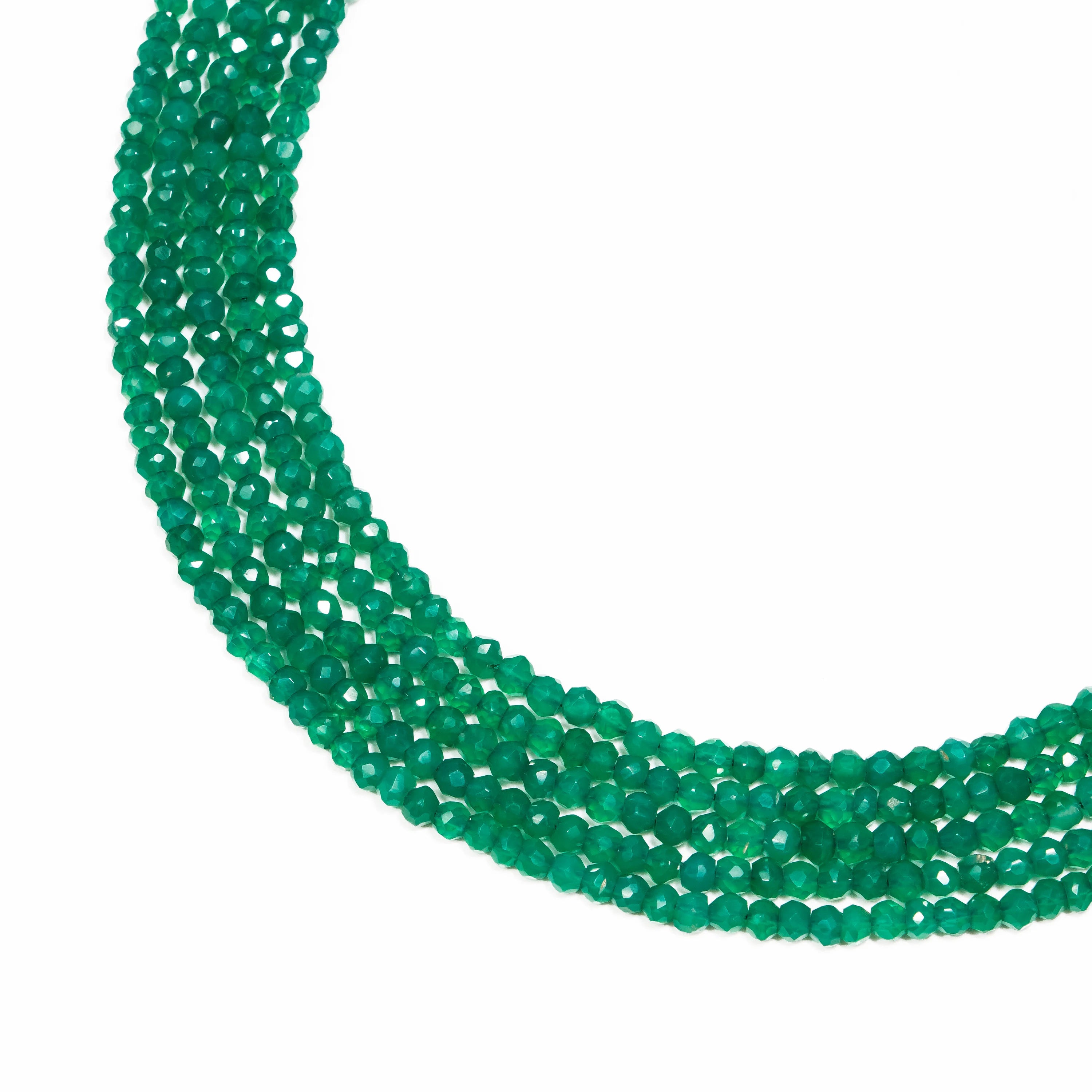 Green Onyx Faceted Rondelle Beads, 3.5 mm To 4.5 mm, Green Onyx Beads, Green Onyx Jewelry Making Gemstone Beads, 13 Inches, SKU 053