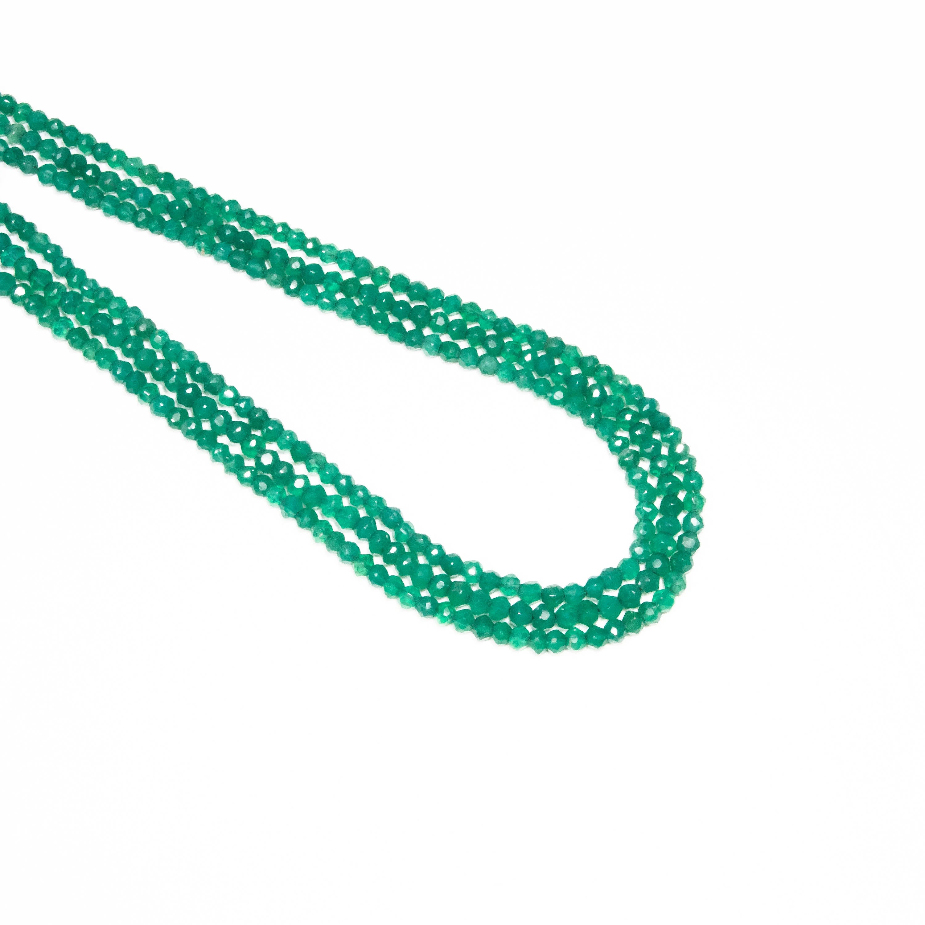 Green Onyx Faceted Rondelle Beads, 3.5 mm To 4.5 mm, Green Onyx Beads, Green Onyx Jewelry Making Gemstone Beads, 13 Inches, SKU 053