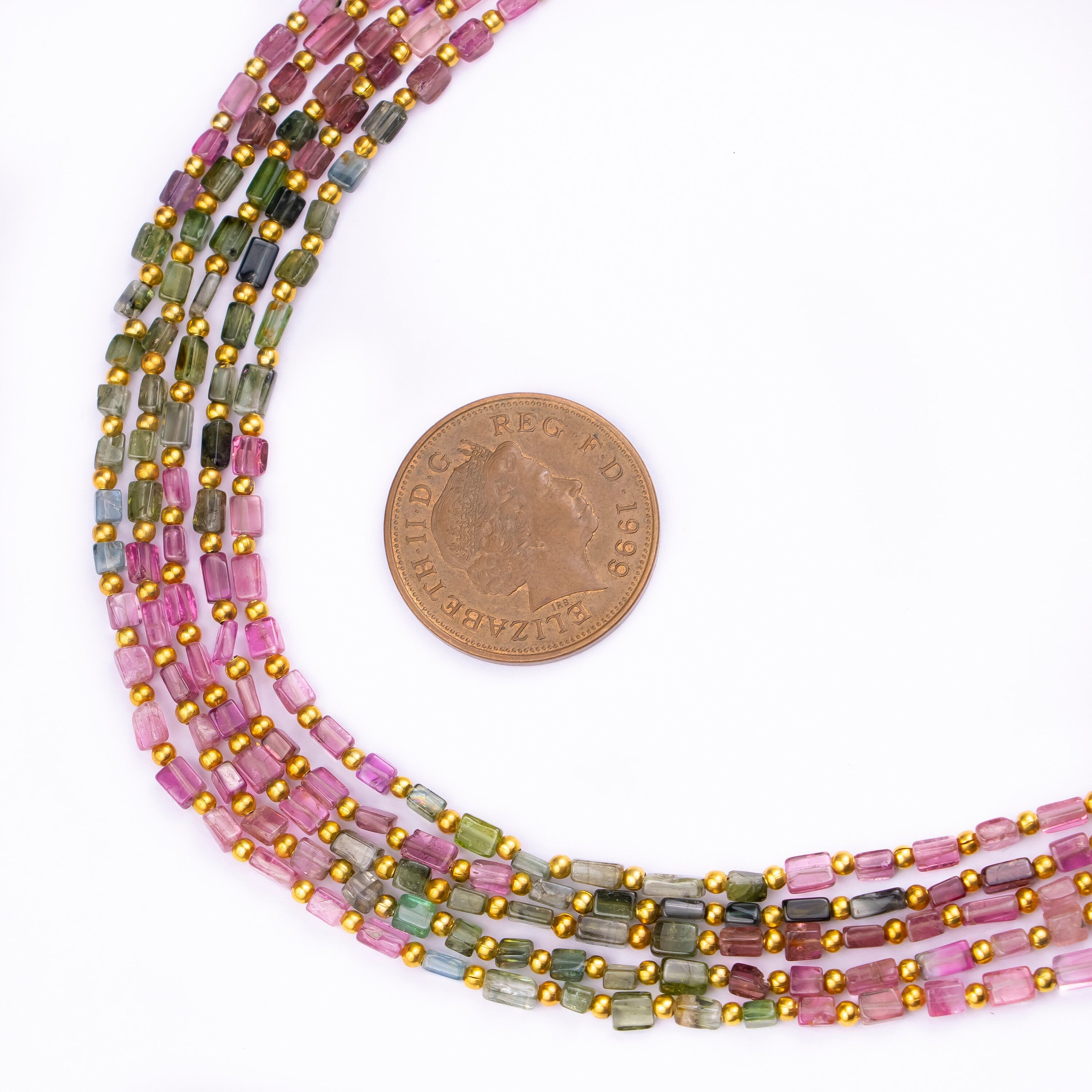 AAA Grade Tourmaline, Natural Multi Tourmaline Smooth Rectangle Beads, 3 To 5 mm, 22 Inch Strand, Tourmaline Boxy Shape Beads, (SKU213)