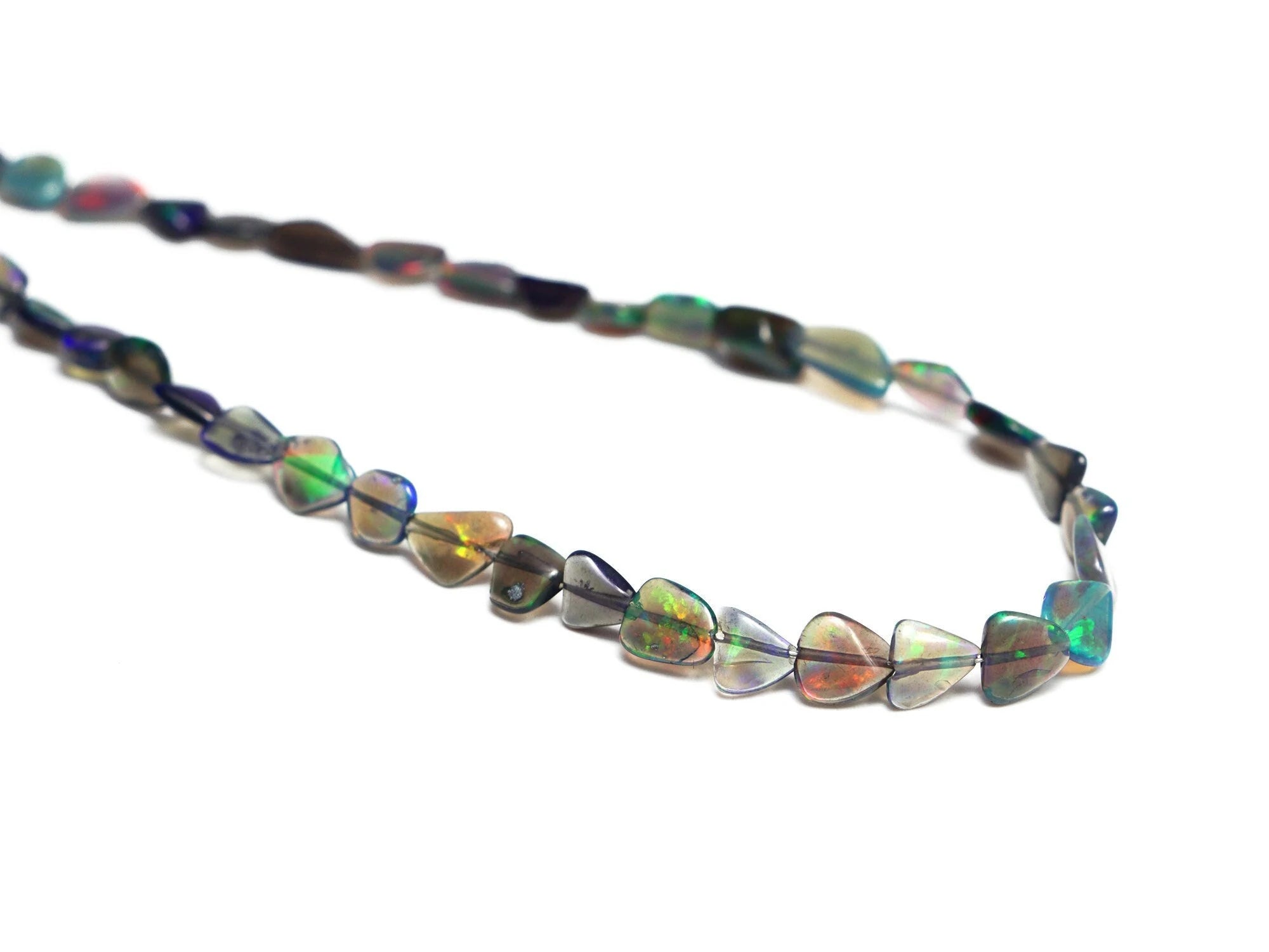 Natural Black Ethiopian Opal Smooth Unshaped Nuggets Beads, 3x6 To 6x8 mm, SKU2161