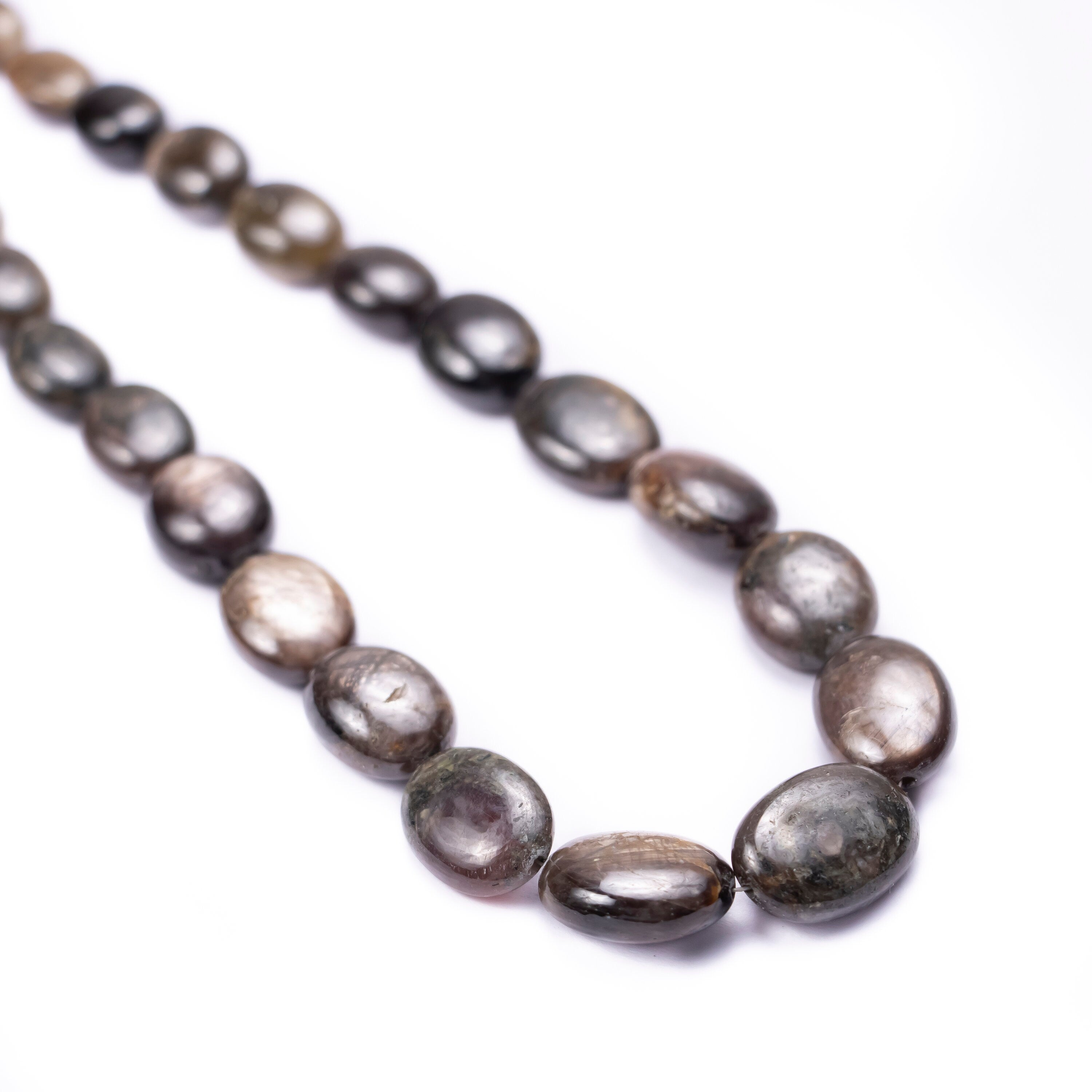 Natural Chocolate Sapphire Smooth Oval Beads, 7x9 To 13x18 mm, Sapphire Beaded Jewelry, (SKU247)