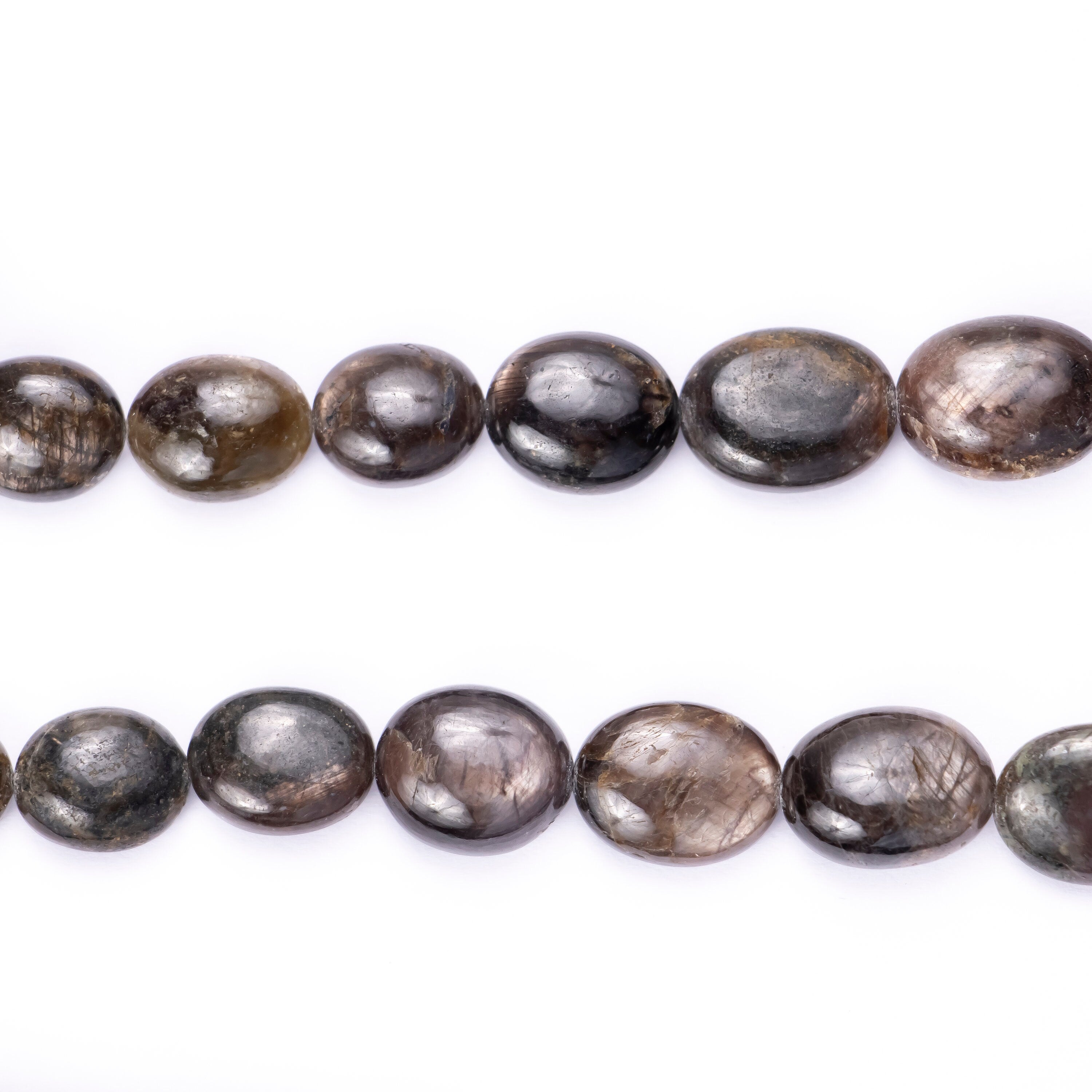 Natural Chocolate Sapphire Smooth Oval Beads, 7x9 To 13x18 mm, Sapphire Beaded Jewelry, (SKU247)