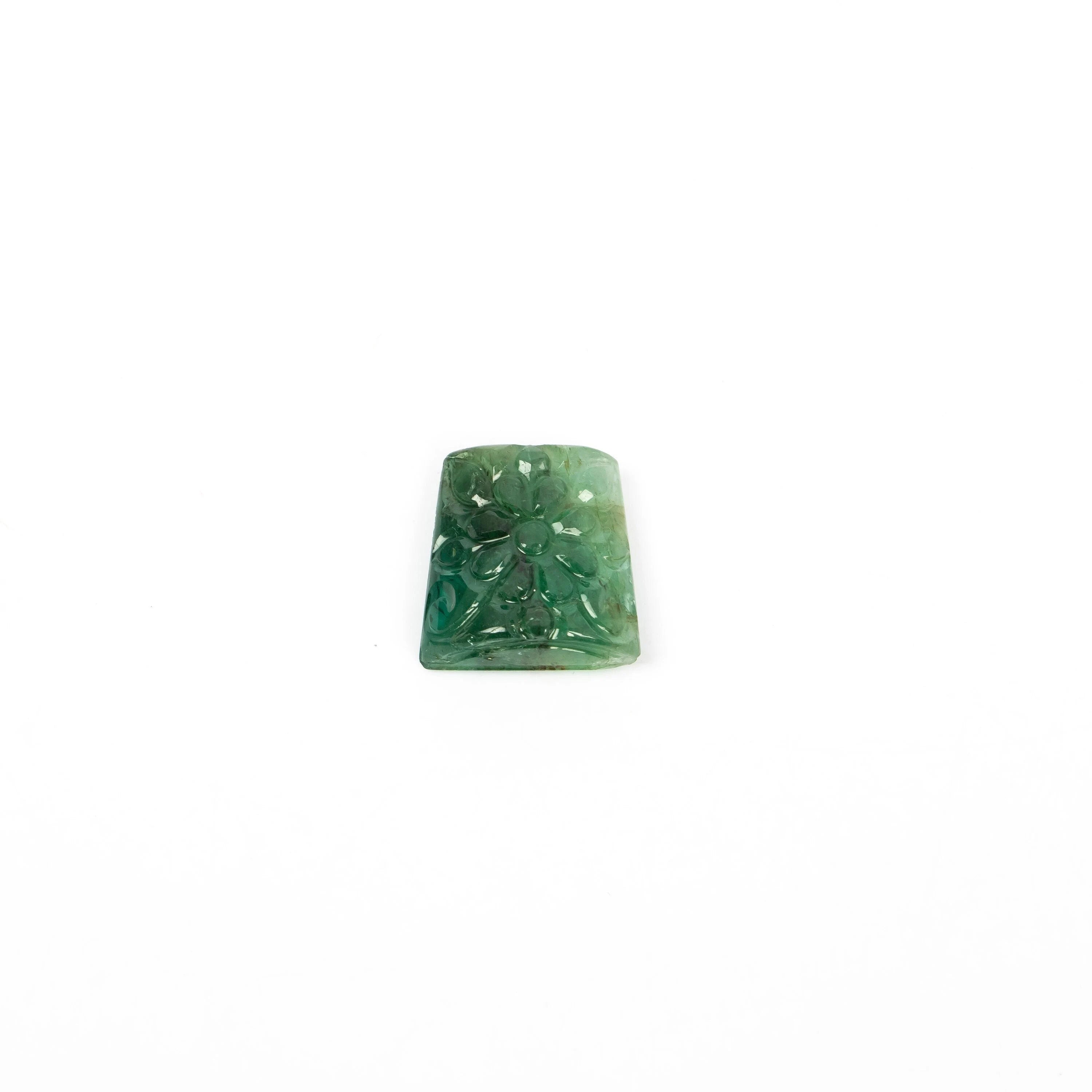 Natural Emerald Fancy Shape Gemstone, Emerald Fancy Carving Loose Stone, SKU2277