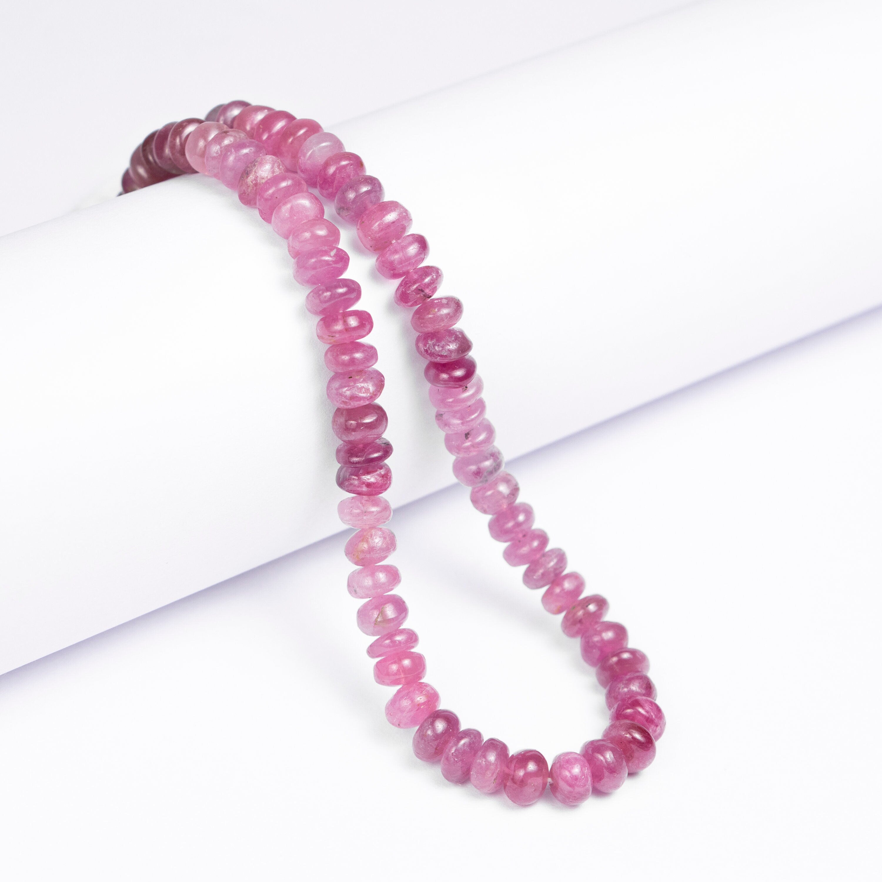 6 MM AA Quality Natural Pink Tourmaline Beads Smooth Shaded Rondelle Beads,SKU2504