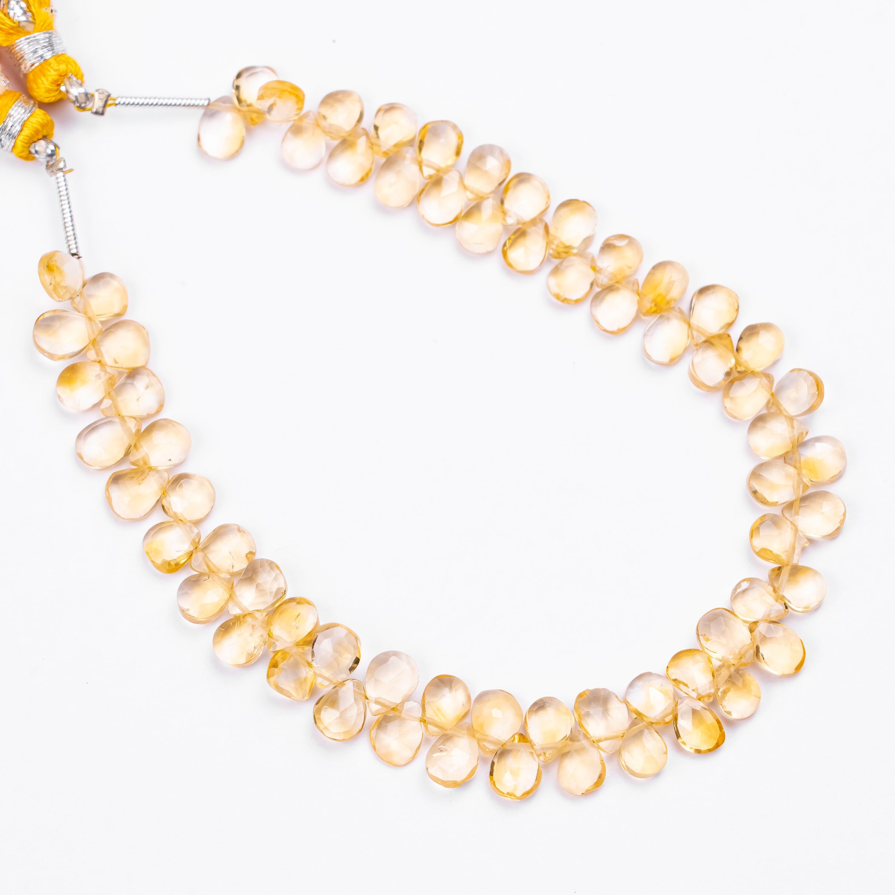 Natural Citrine Faceted Pear Gemstone Beads, 4x5 To 5x7 mm, 8 Inch Strand, (SKU245)