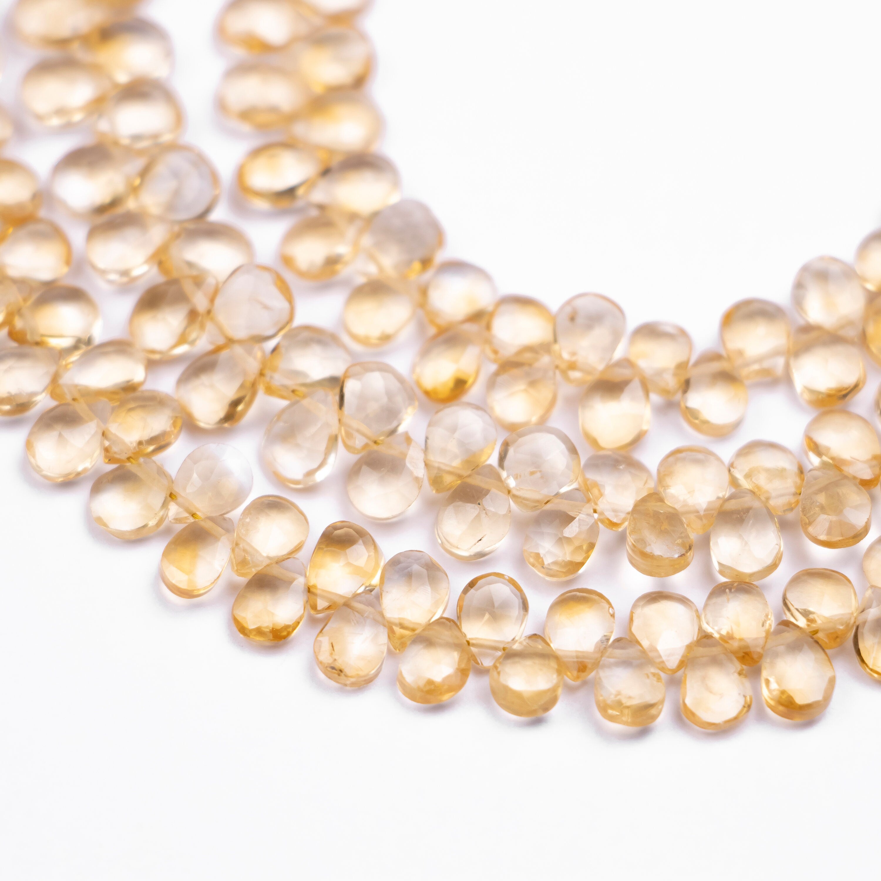 Natural Citrine Faceted Pear Gemstone Beads, 4x5 To 5x7 mm, 8 Inch Strand, (SKU245)