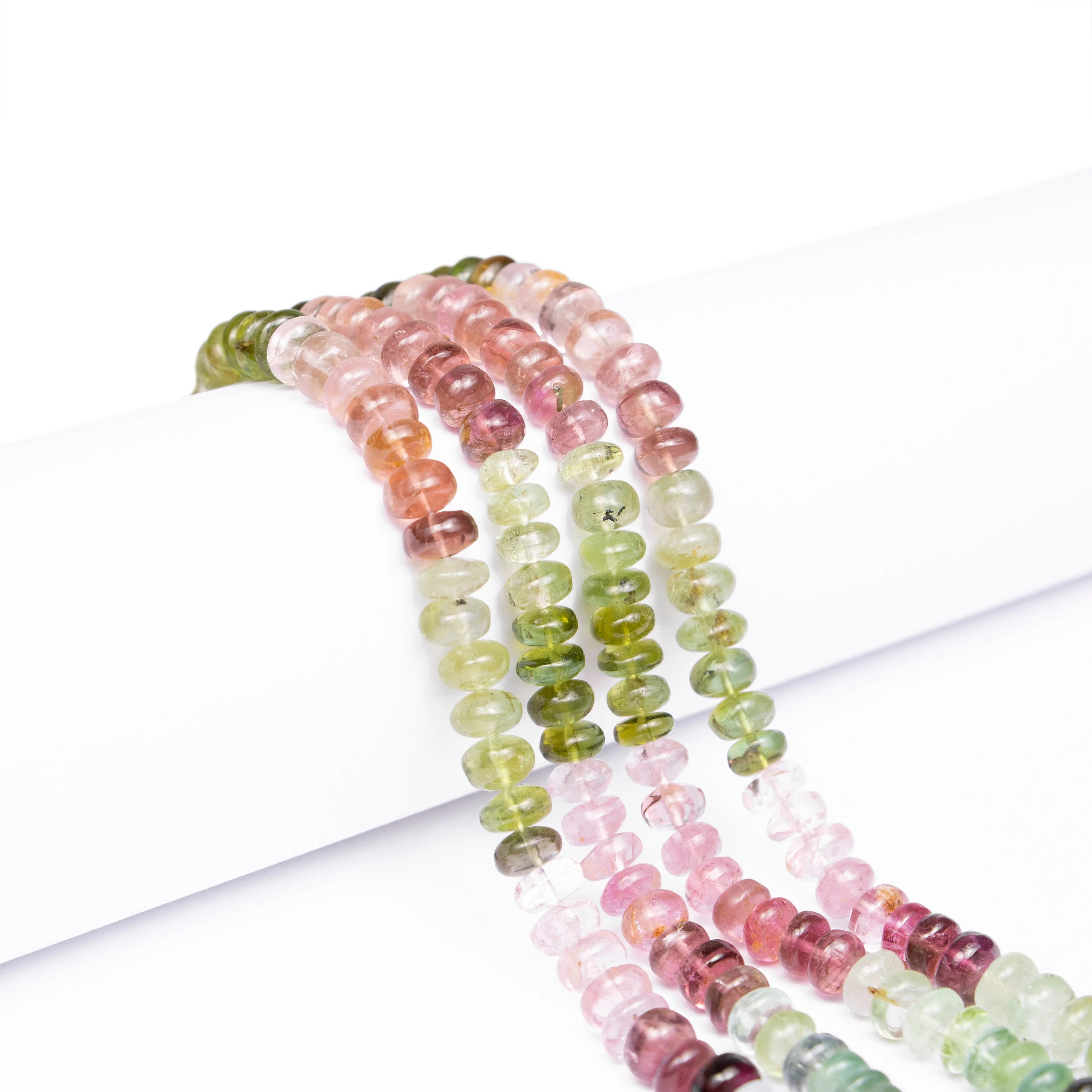 Multi Tourmaline Smooth Rondelle Beads, Natural Shaded Tourmaline Beads, Unique Beads Supplier, AA Quality Beads, 6mm Beaded Mala, SKU2506