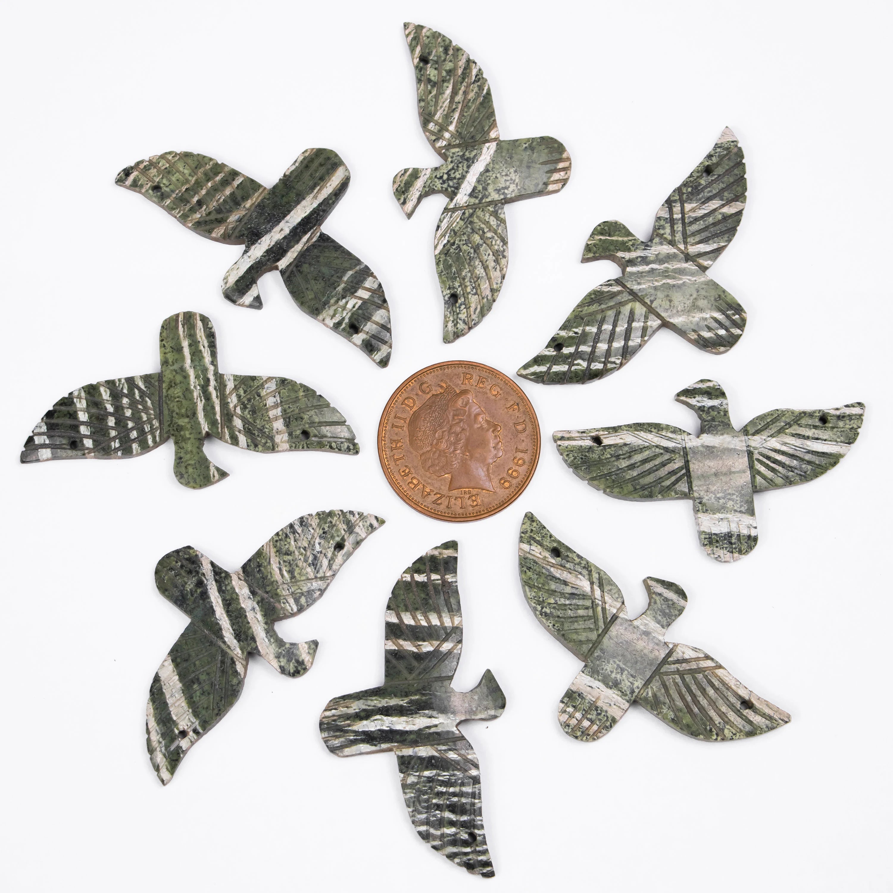 Zebra Style Natural Jasper Eagle Pendant, Handmade Fancy Carving Gemstone Pendant (SKU1323)