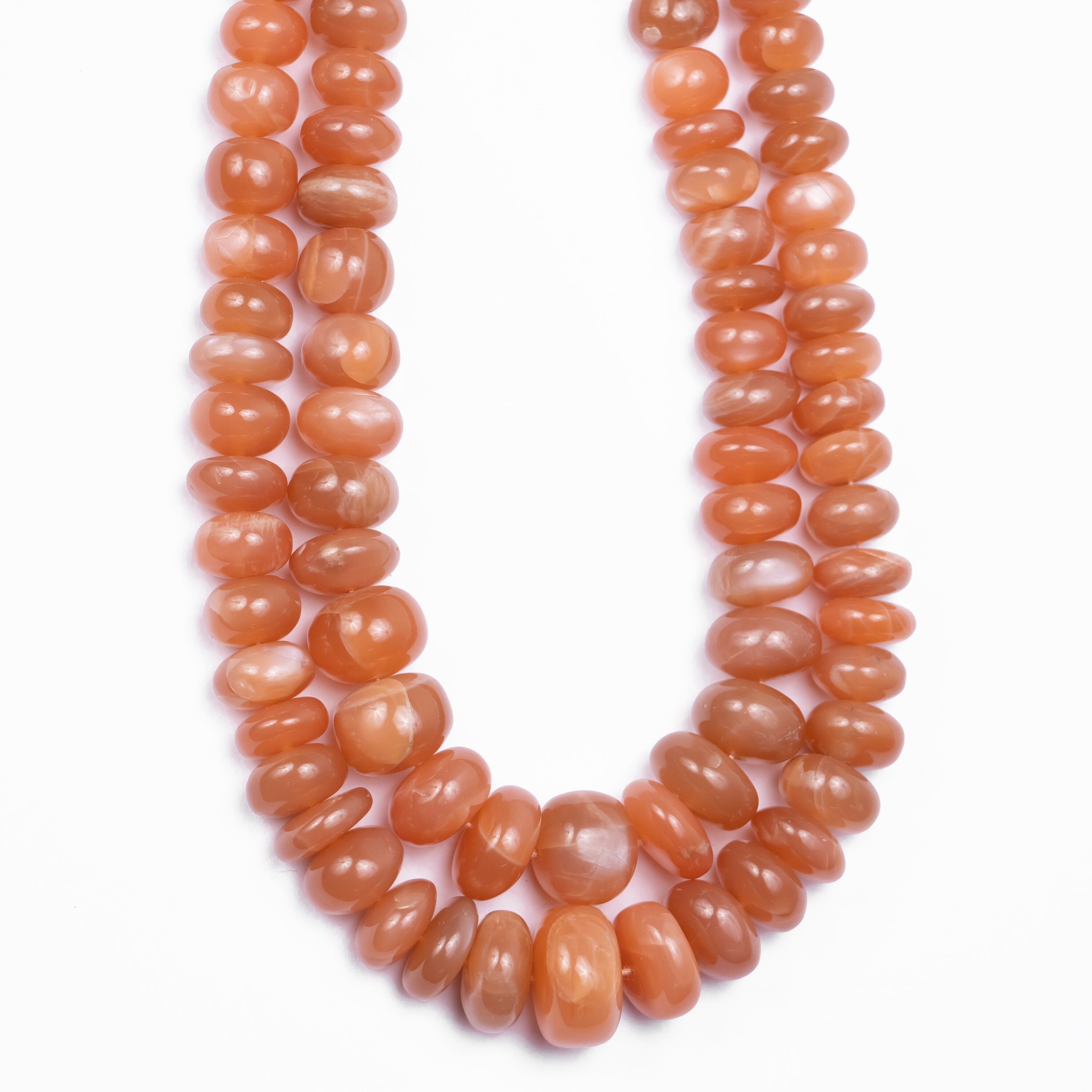 Natural Dark Peach Moonstone Beads, Rondelle Moonstone Beads, 6x16mm Moonstone Beads, Gemstone Loose Beads, Jewelry Making Beads, SKU2511