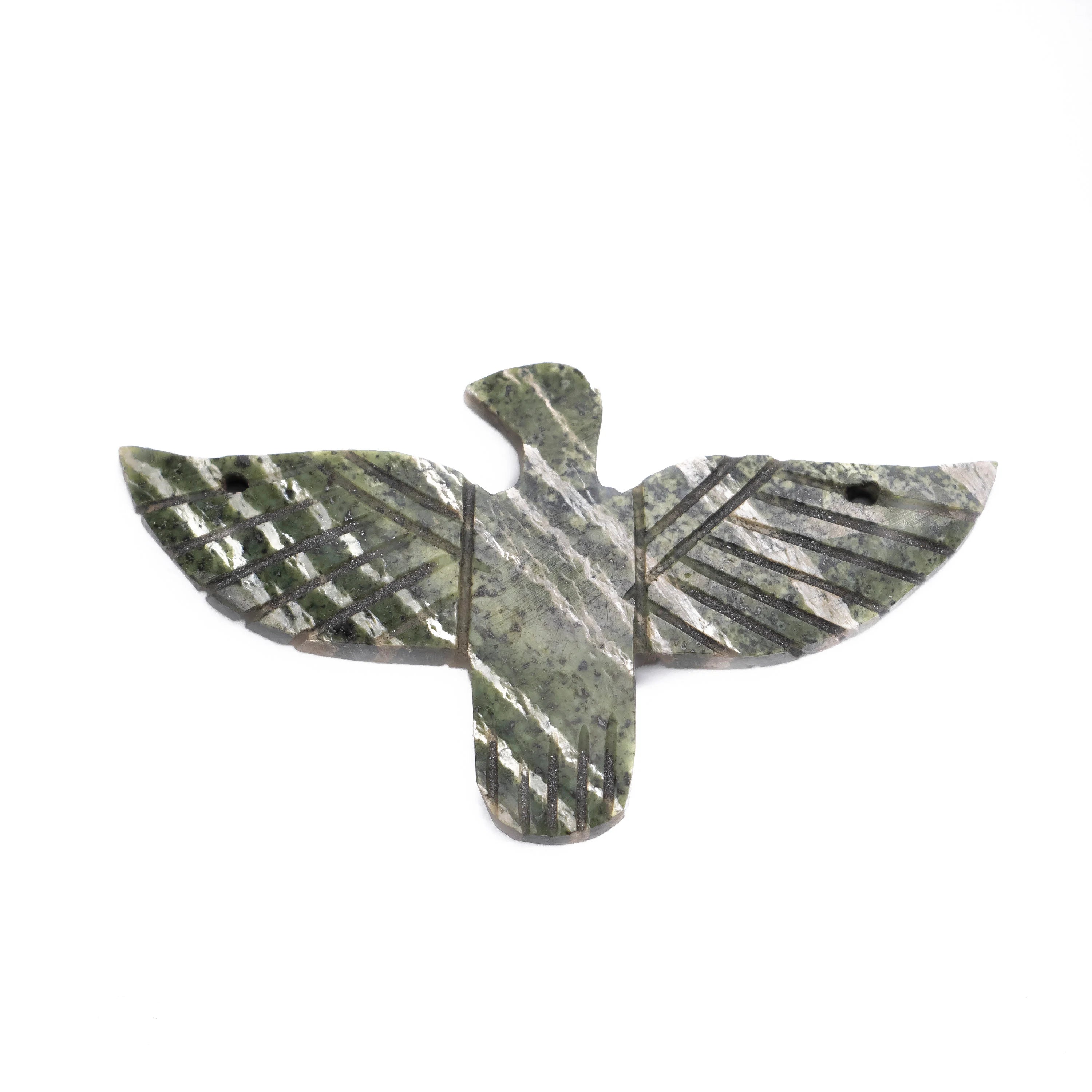 Zebra Style Natural Jasper Eagle Pendant, Handmade Fancy Carving Gemstone Pendant (SKU1323)