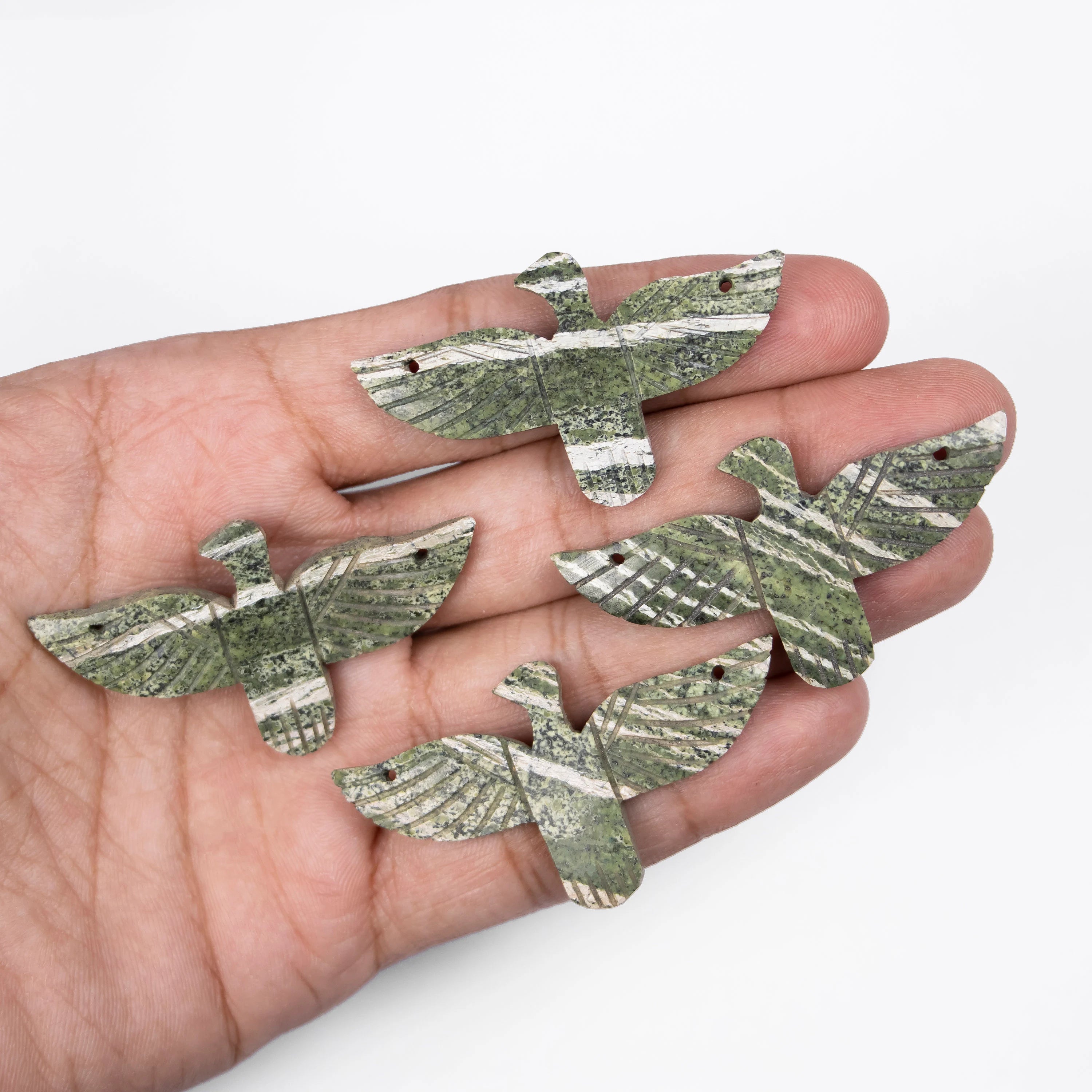 Zebra Style Natural Jasper Eagle Pendant, Handmade Fancy Carving Gemstone Pendant (SKU1323)