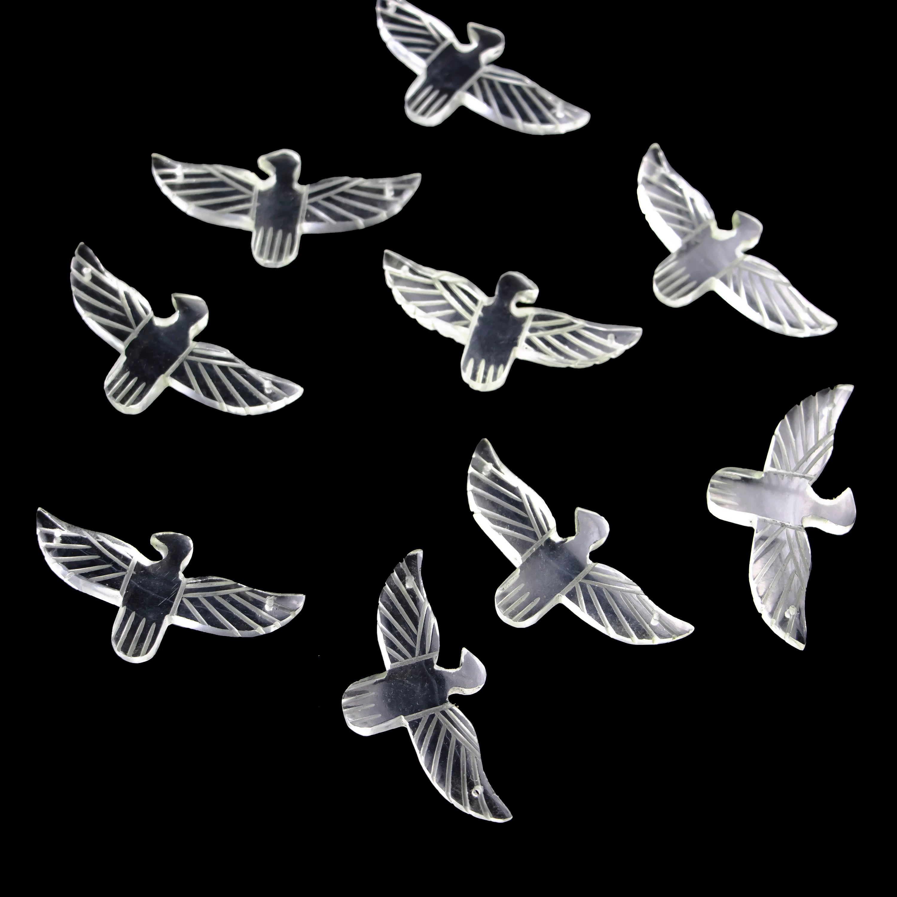 White Natural Crystal Eagle Pendant Gemstone Carving Handmade Pendant (SKU408)