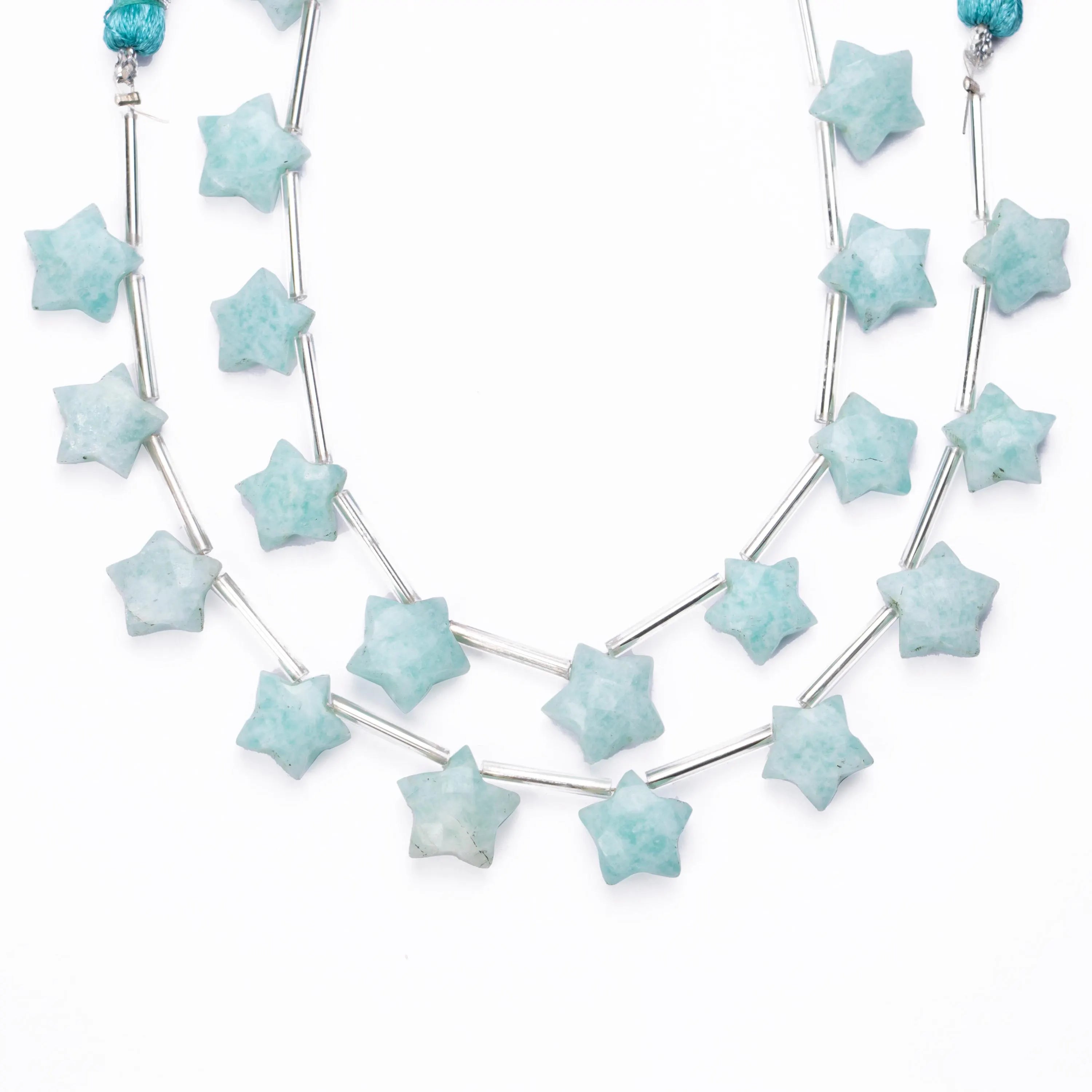 Natural Amazonite Faceted Stars Shape Beads, 8 Inch Strand, (SKU550)