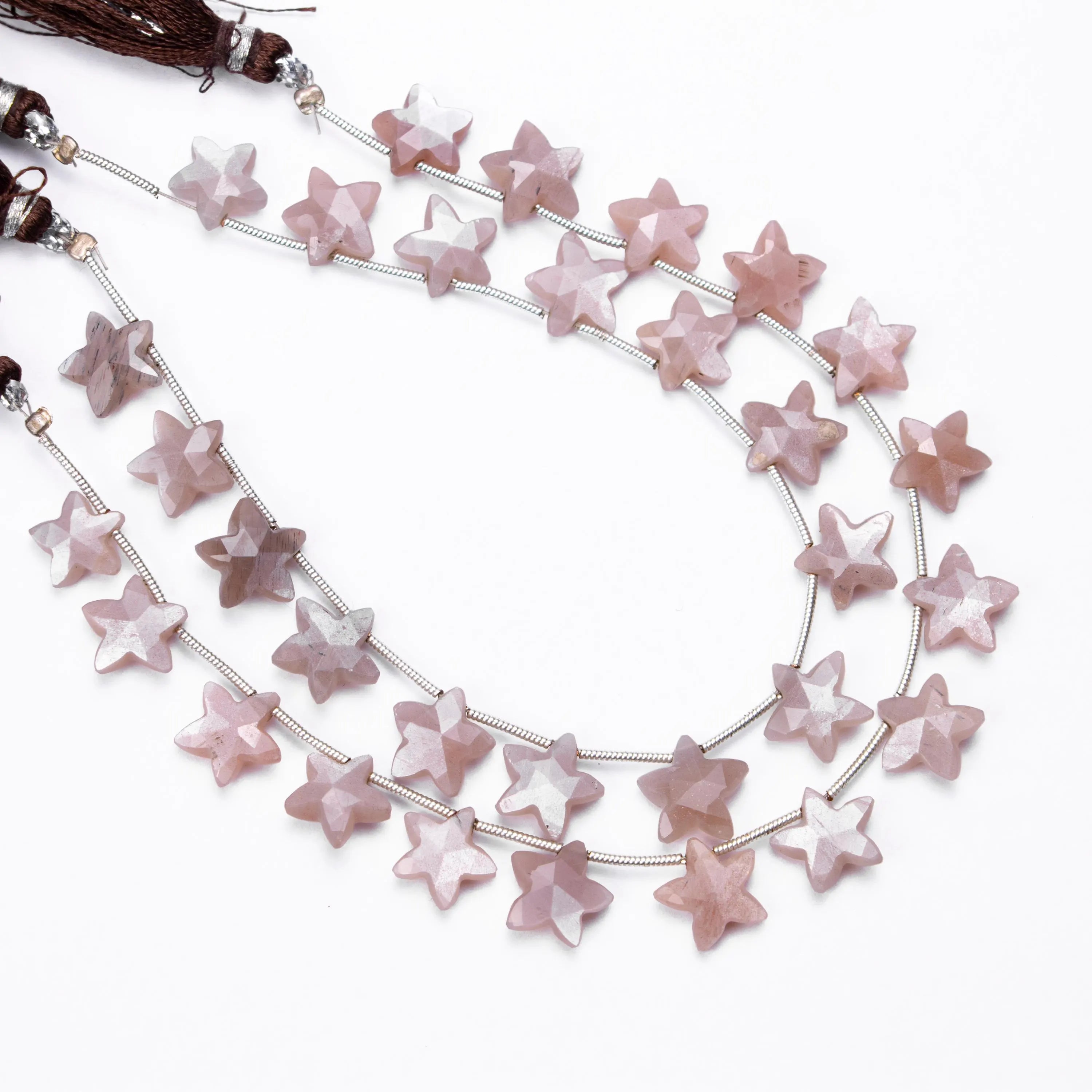 Natural Chocolate Moonstone Faceted Stars Beads, 9x9 To 10x10 mm, DIY Jewelry Beads, (SKU557)