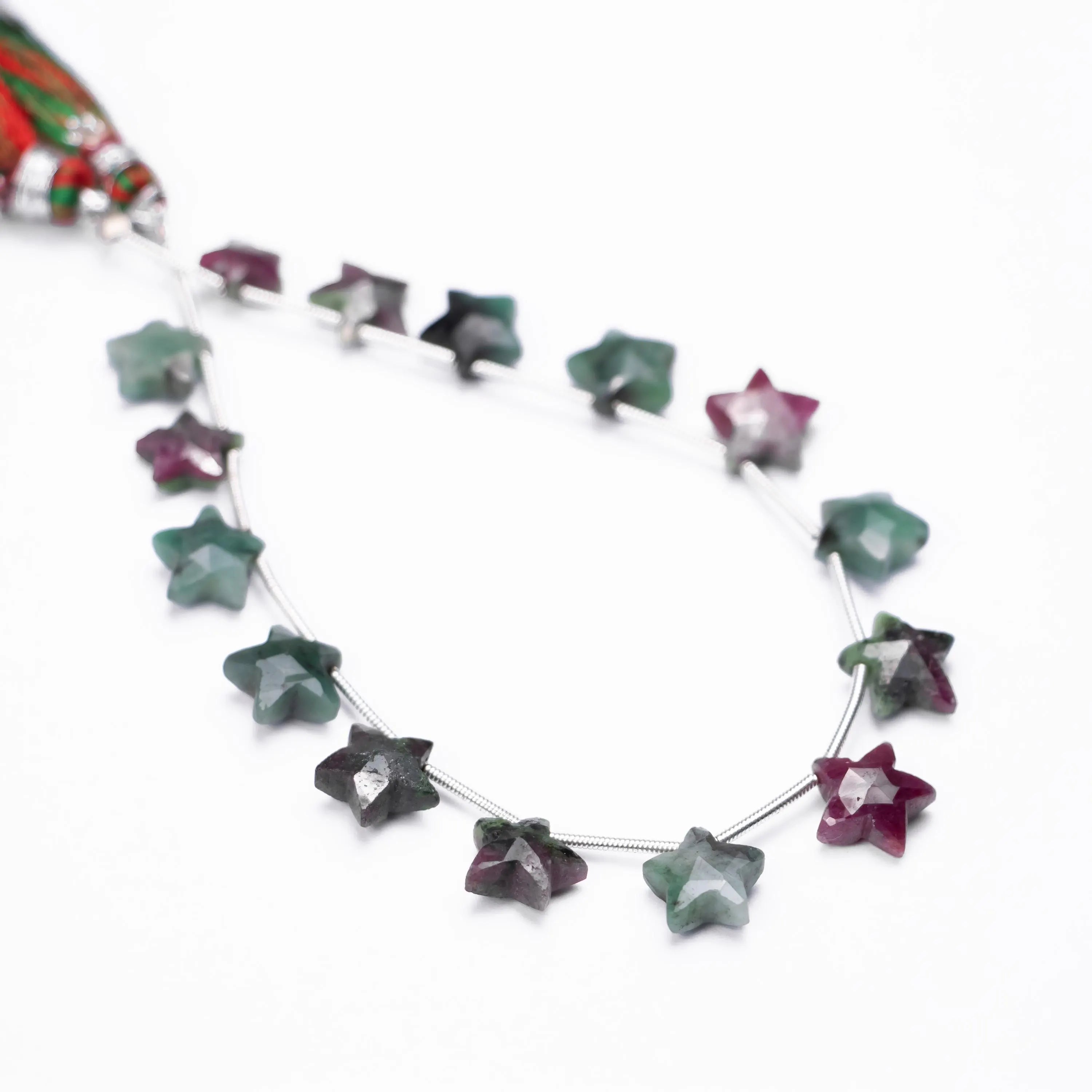 Ruby Zoisite Star Beads, Faceted Stars Beads, 9 mm To 10 mm Star Beads, (SKU558)
