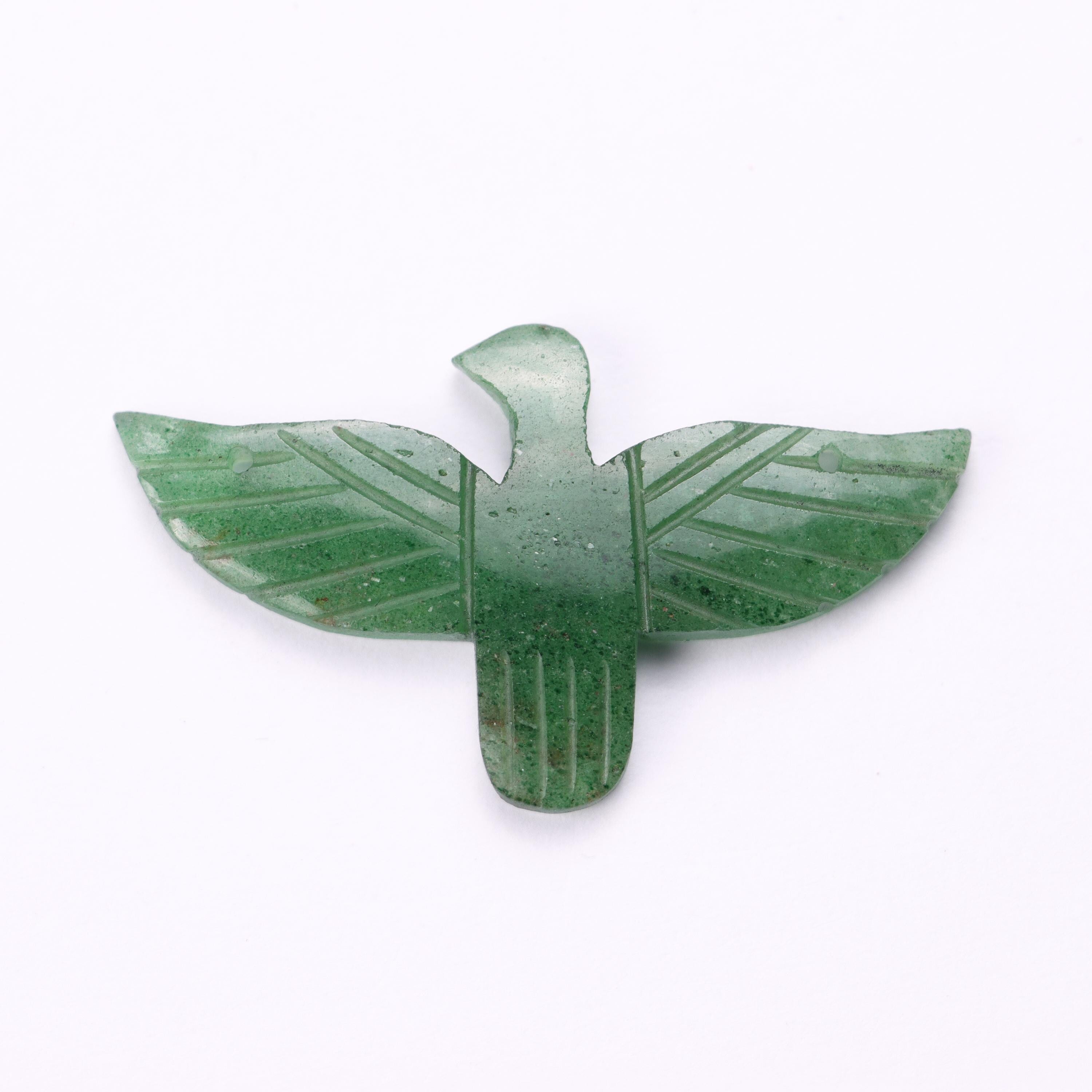 Green Strawberry Quartz Eagle Pendant, Eagle Shape Green Strawberry Gemstone, Handmade Eagle Pendant, Natural Gemstone Pendant, SKU 1318