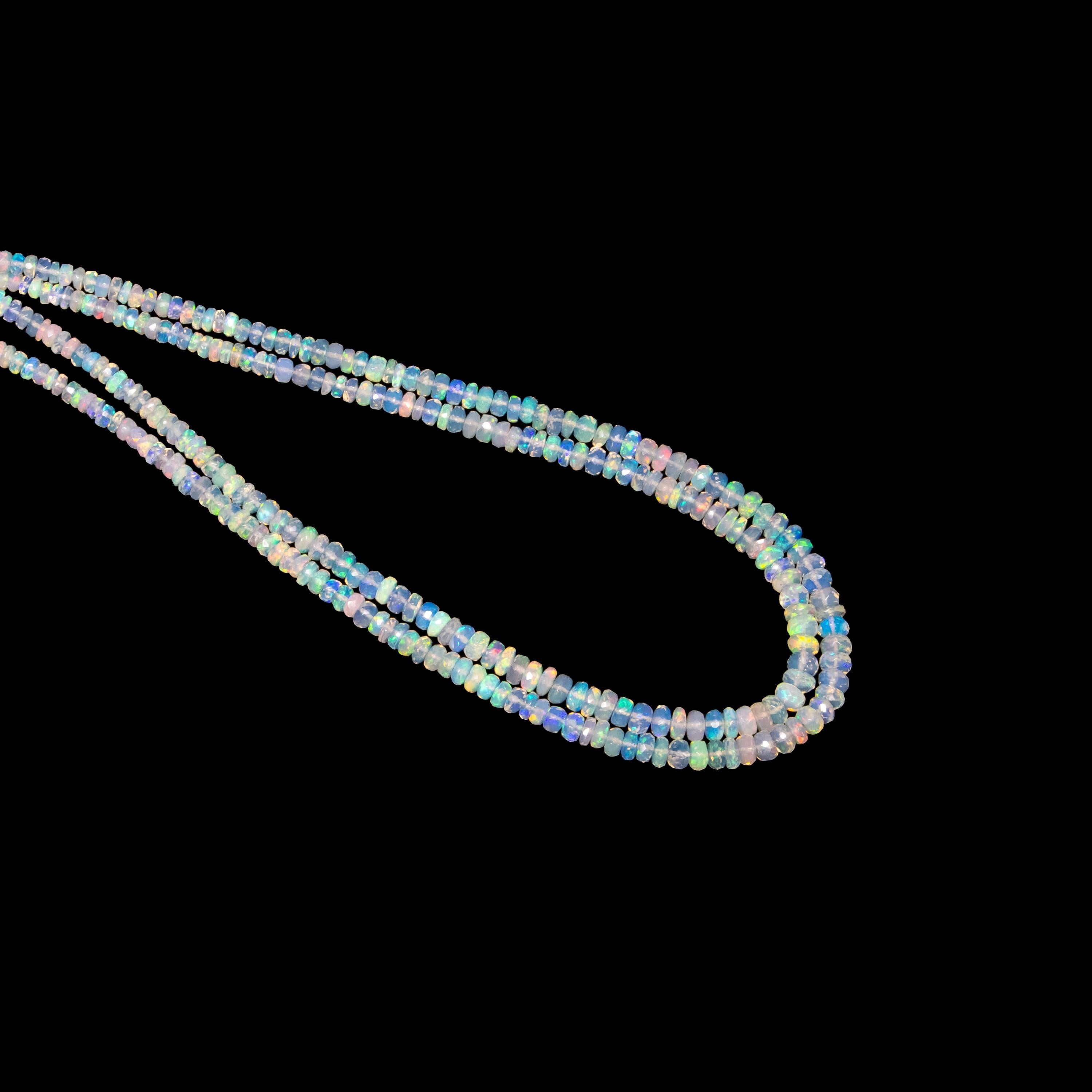 Ethiopian Fire Opal Beads, 3 To 5 mm Beads, Faceted Rondelle Beads, Welo Opal Beads For Jewelry 17" Strand (SKU001)