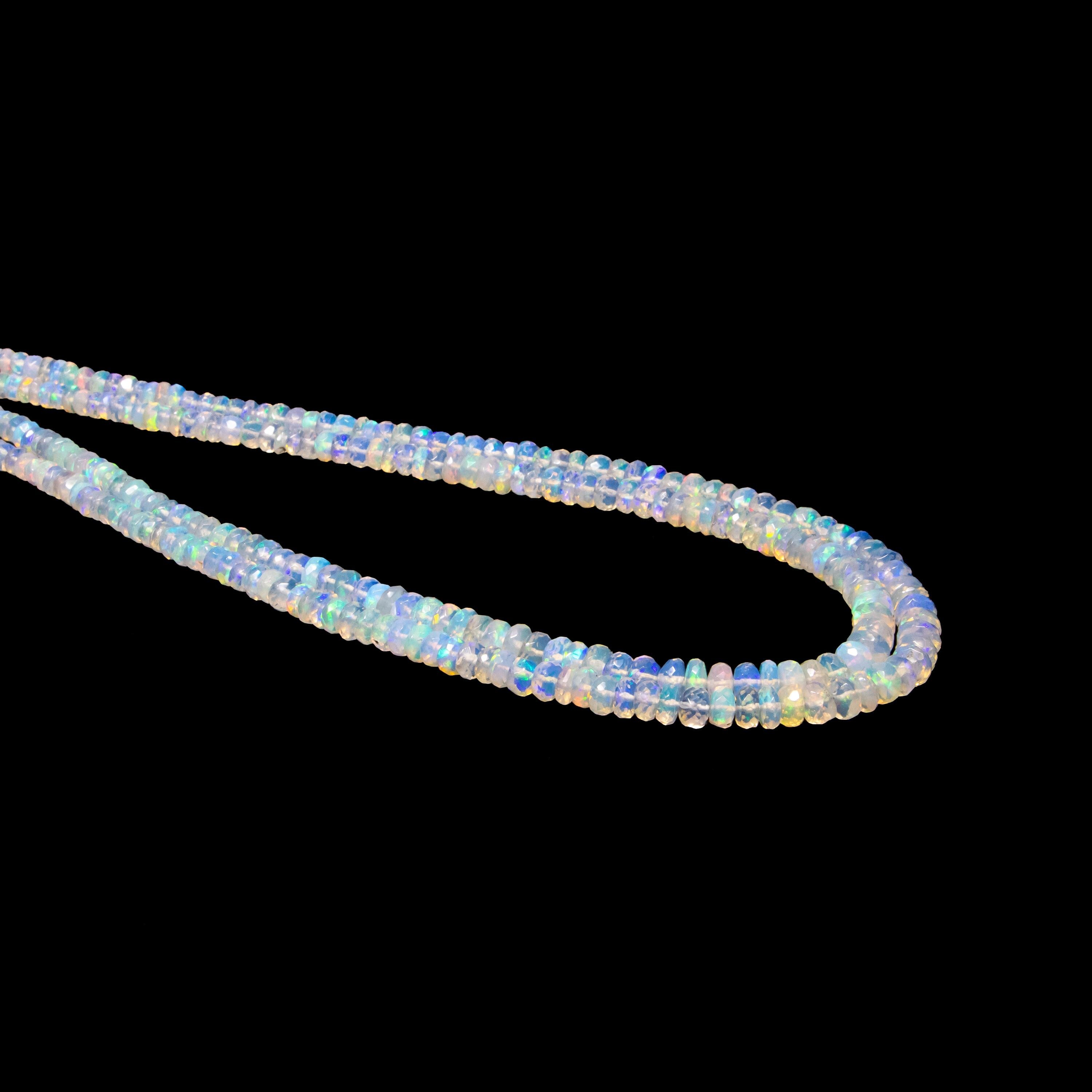 Ethiopian Fire Opal Beads, 3 To 5 mm Beads, Faceted Rondelle Beads, Welo Opal Beads For Jewelry 17" Strand (SKU001)