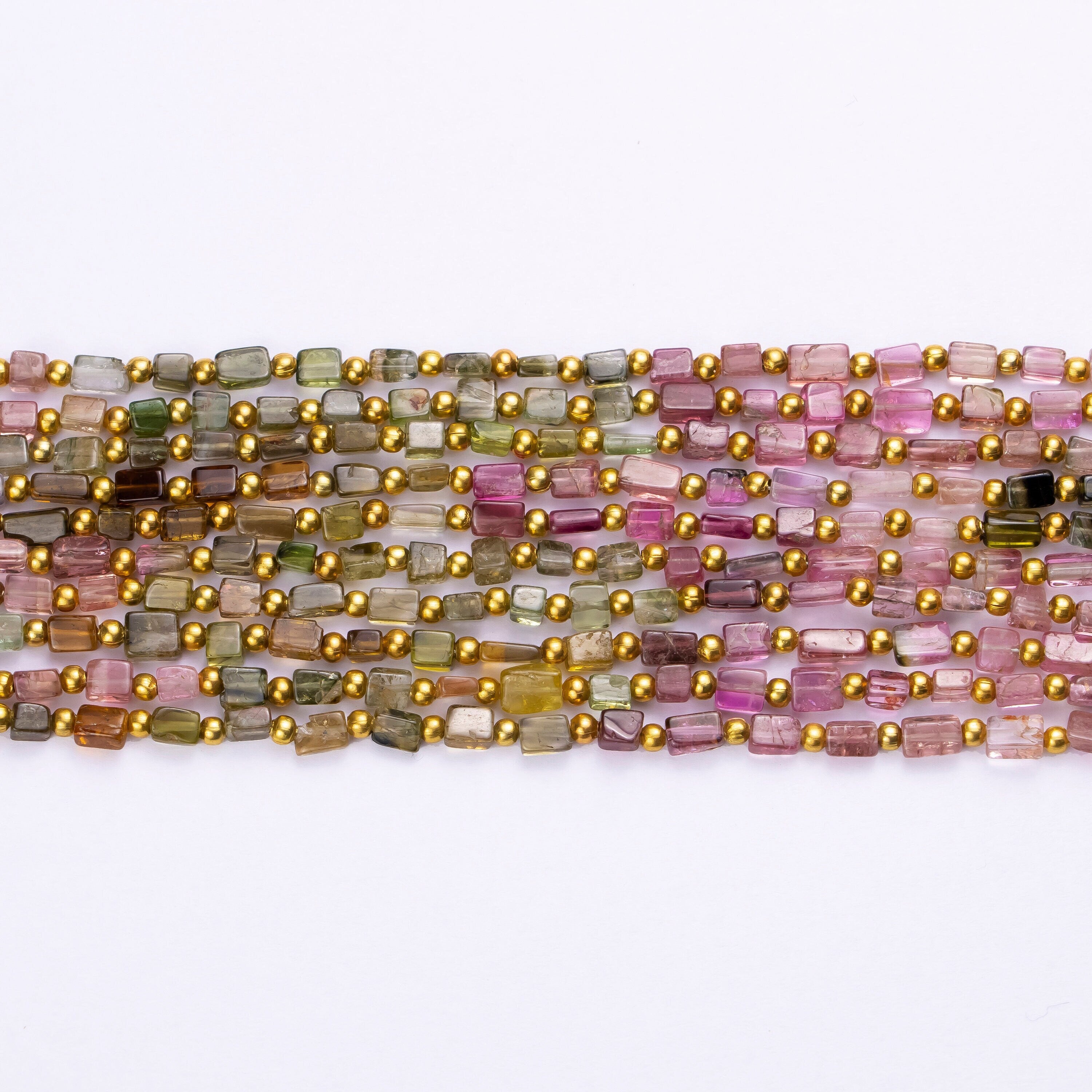 AAA Grade Tourmaline, Natural Multi Tourmaline Smooth Rectangle Beads, 3 To 5 mm, 22 Inch Strand, Tourmaline Boxy Shape Beads, (SKU213)