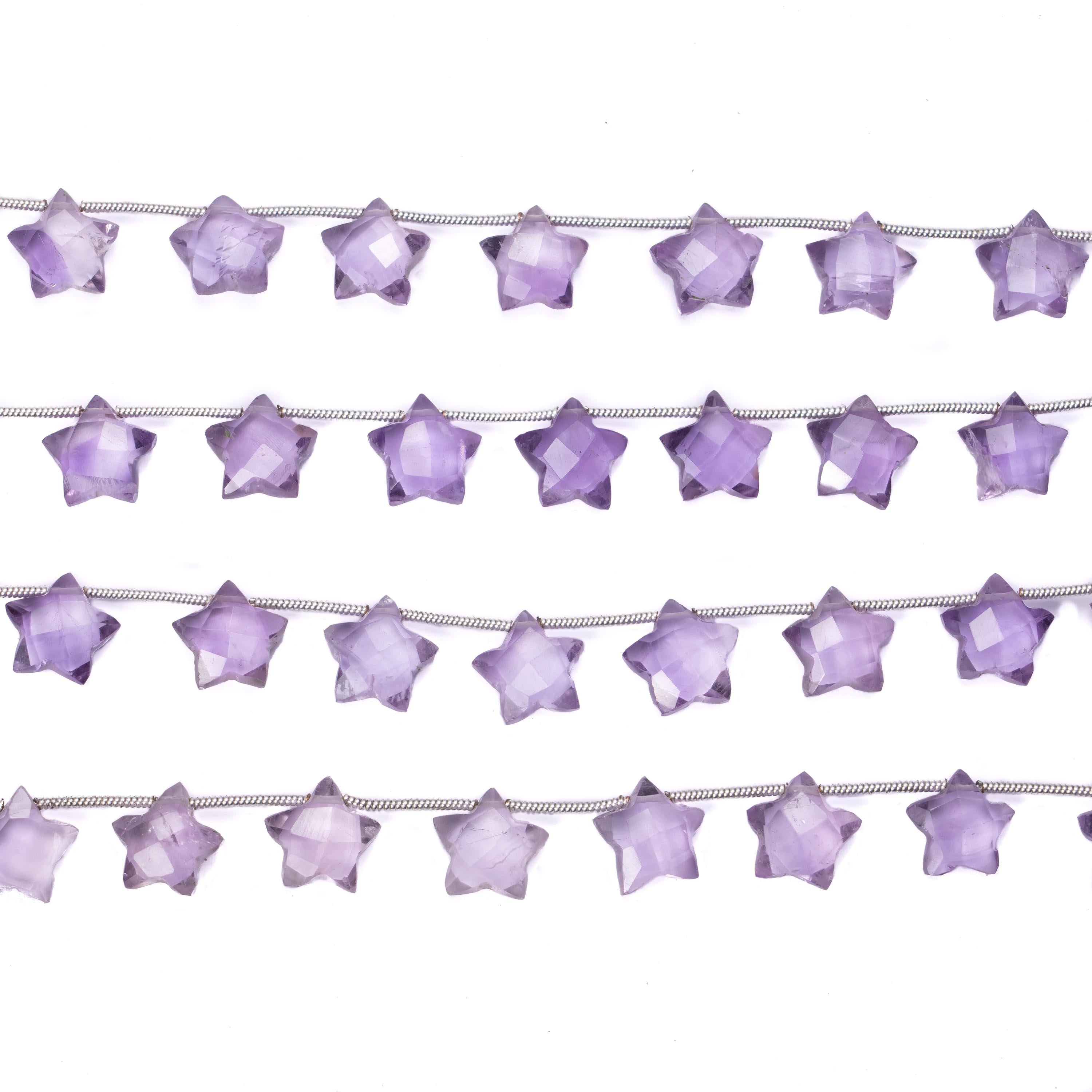 Purple Amethyst Faceted Star Beads, 9x9 to 10x10 mm Star Beads, Amethyst Jewelry Making Star, (SKU543)