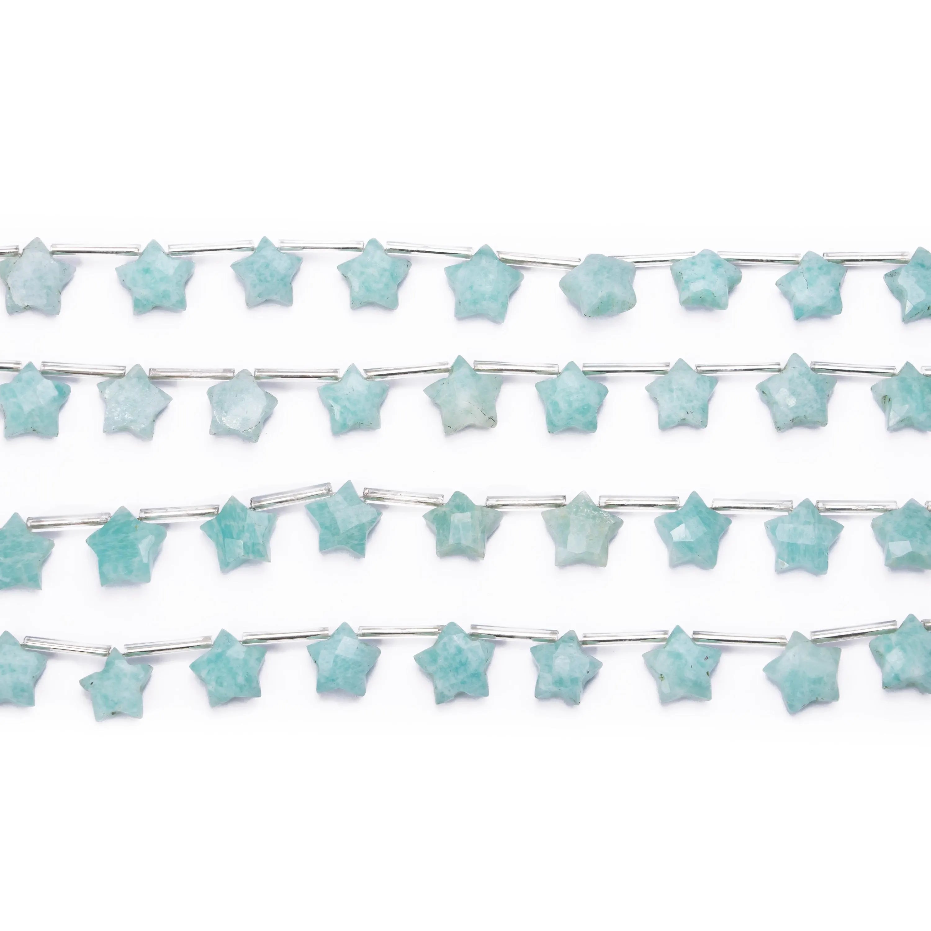 Natural Amazonite Faceted Stars Shape Beads, 8 Inch Strand, (SKU550)