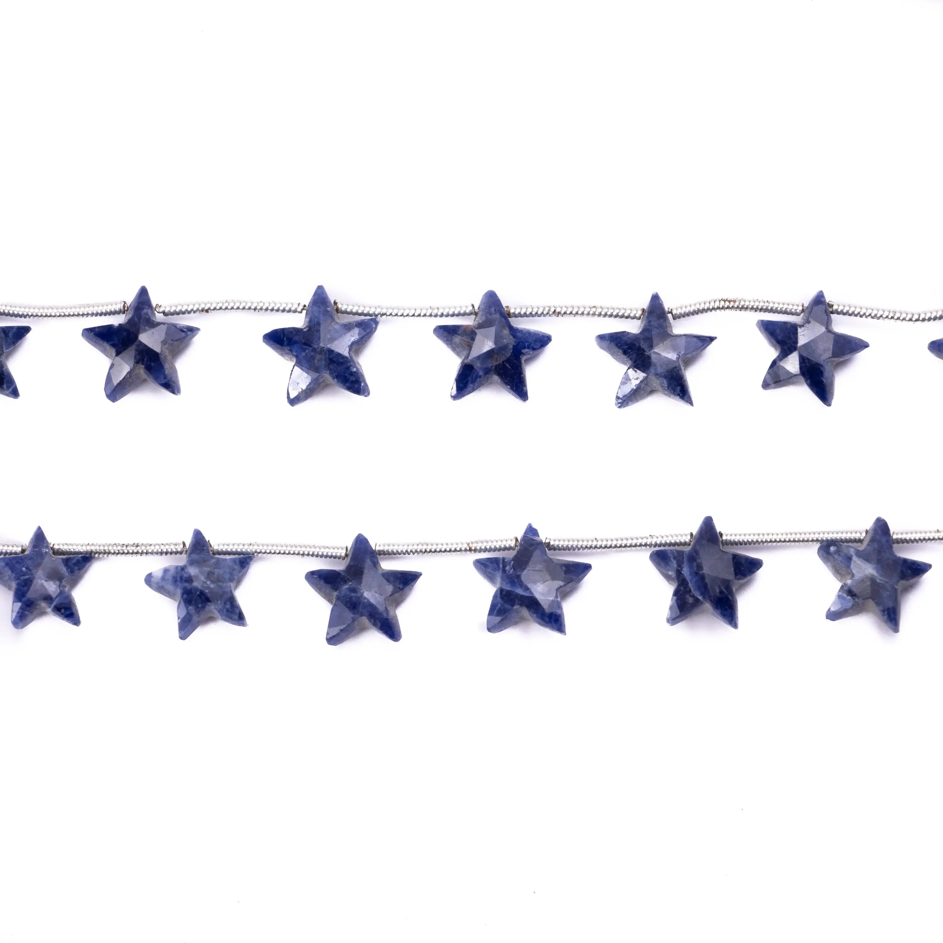 Natural Blue Sodalite Faceted Stars Beads, 9 To 10 mm, Handmade Gemstone Beads, Wholesale Beads Supplier (SKU551)