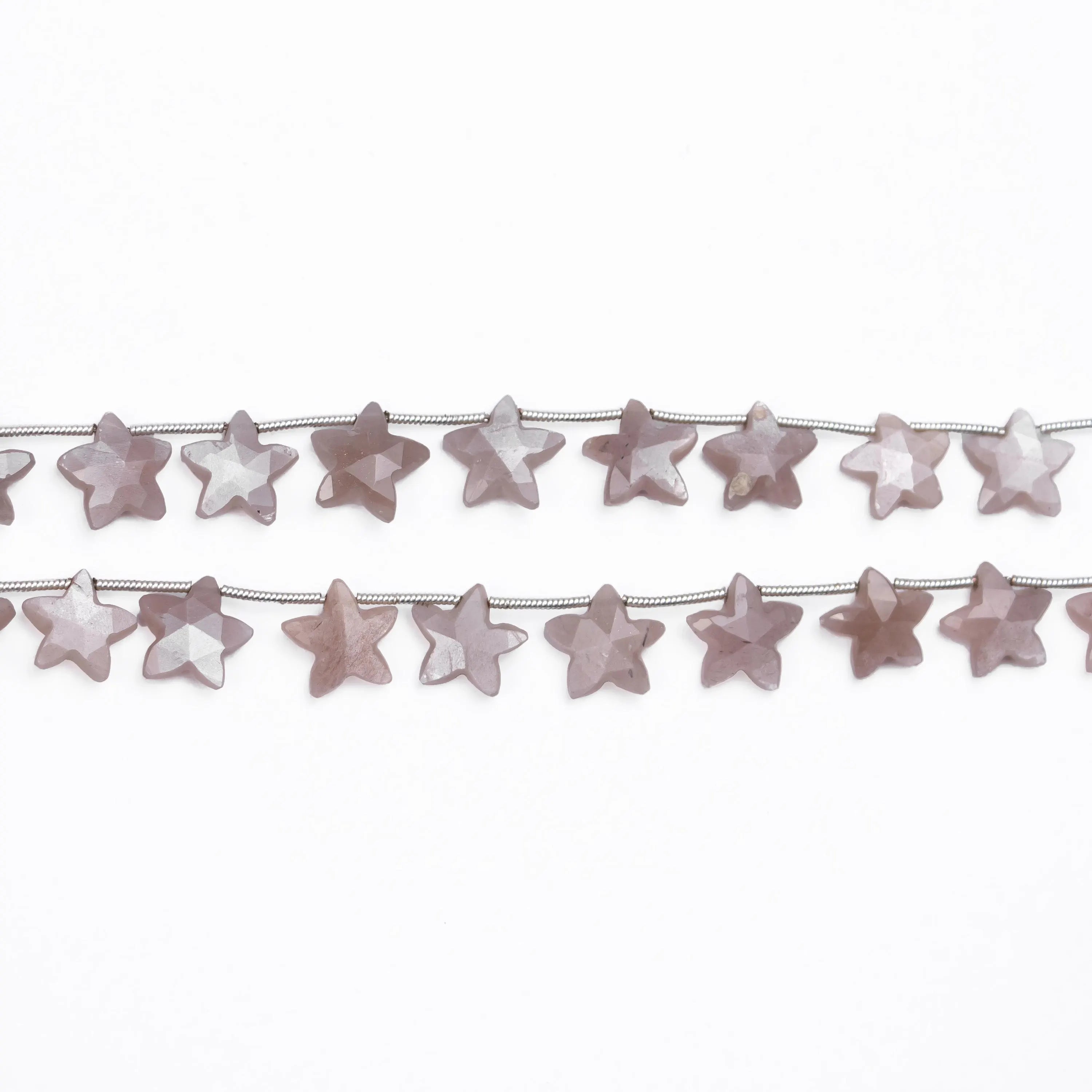 Natural Chocolate Moonstone Faceted Stars Beads, 9x9 To 10x10 mm, DIY Jewelry Beads, (SKU557)