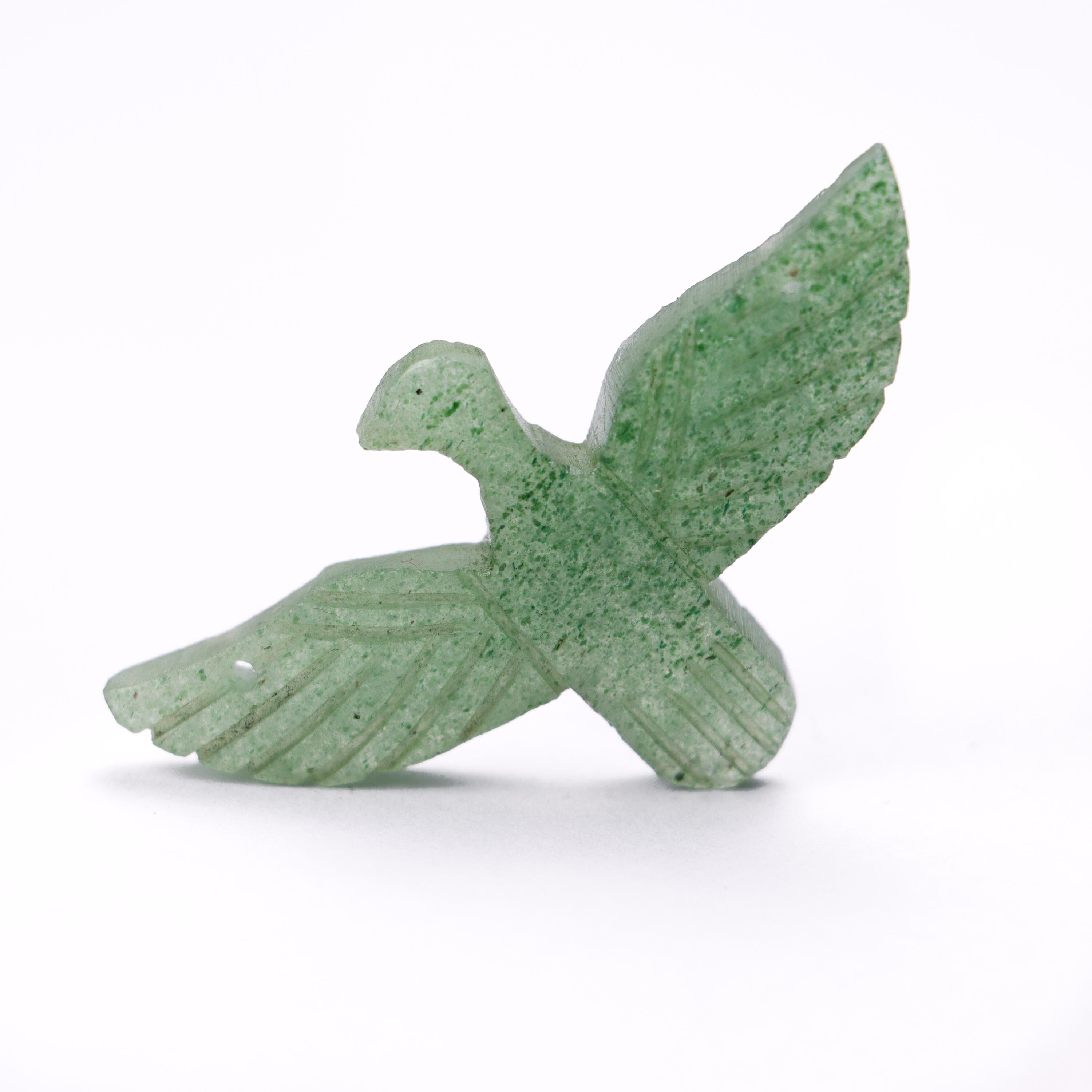 Green Strawberry Quartz Eagle Pendant, Eagle Shape Green Strawberry Gemstone, Handmade Eagle Pendant, Natural Gemstone Pendant, SKU 1318