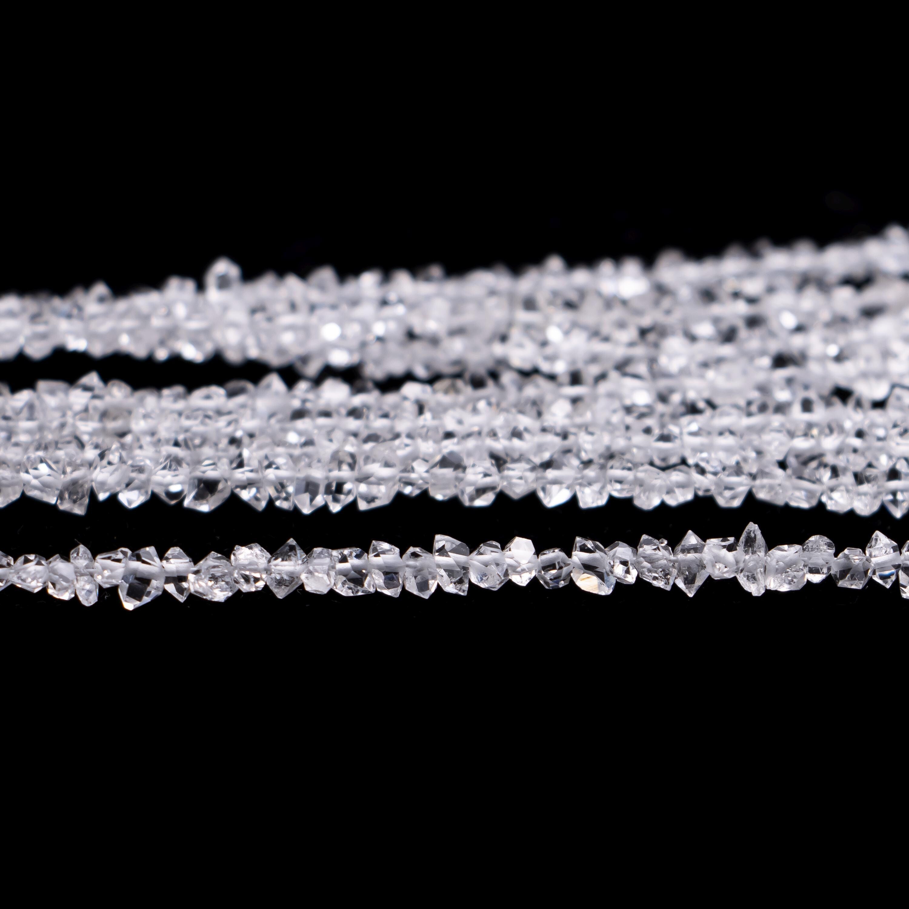 Natural Herkimer Diamond Quartz Faceted Chips Beads, Quartz Uncut & Nuggets Beads, (SKU126)