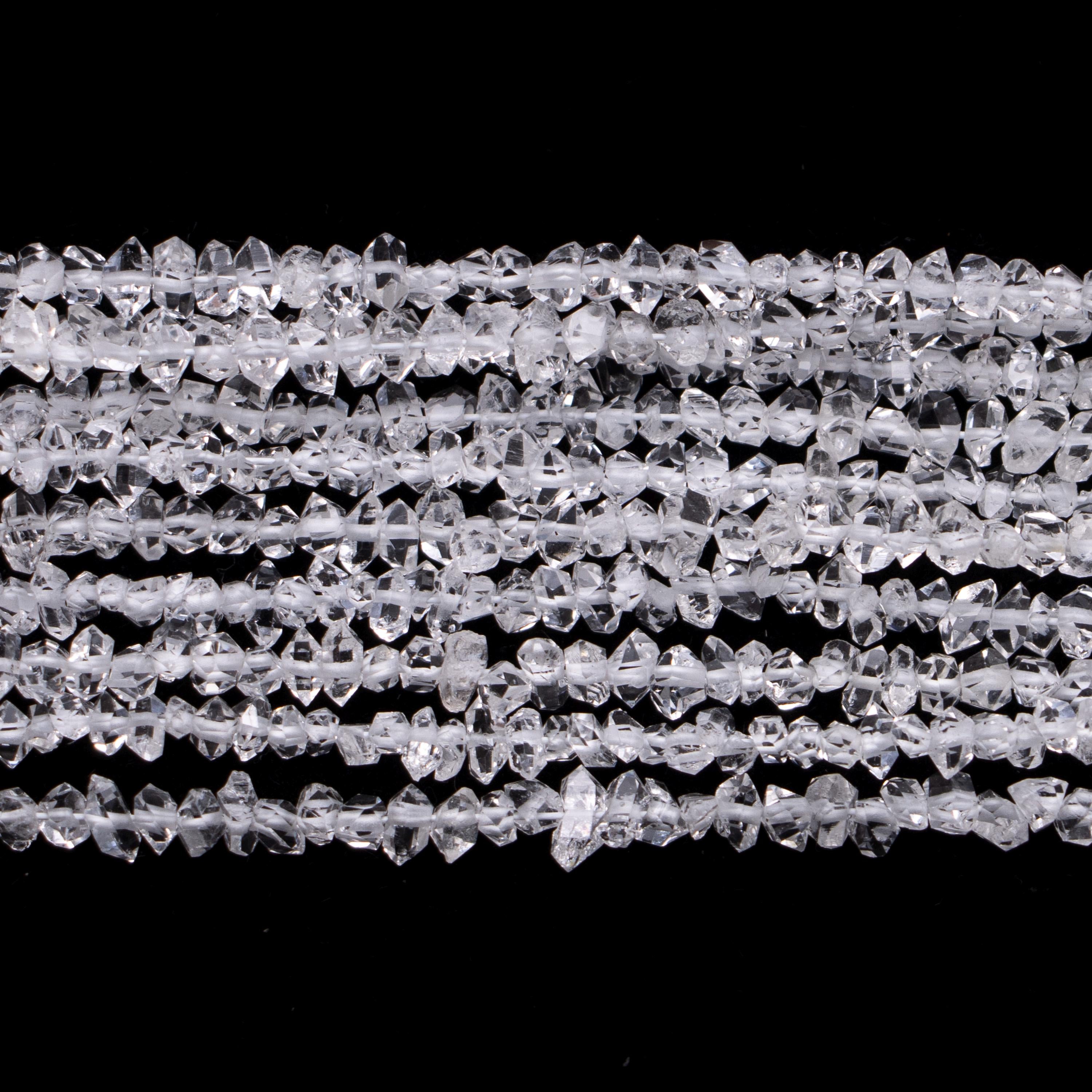 Natural Herkimer Diamond Quartz Faceted Chips Beads, Quartz Uncut & Nuggets Beads, (SKU126)