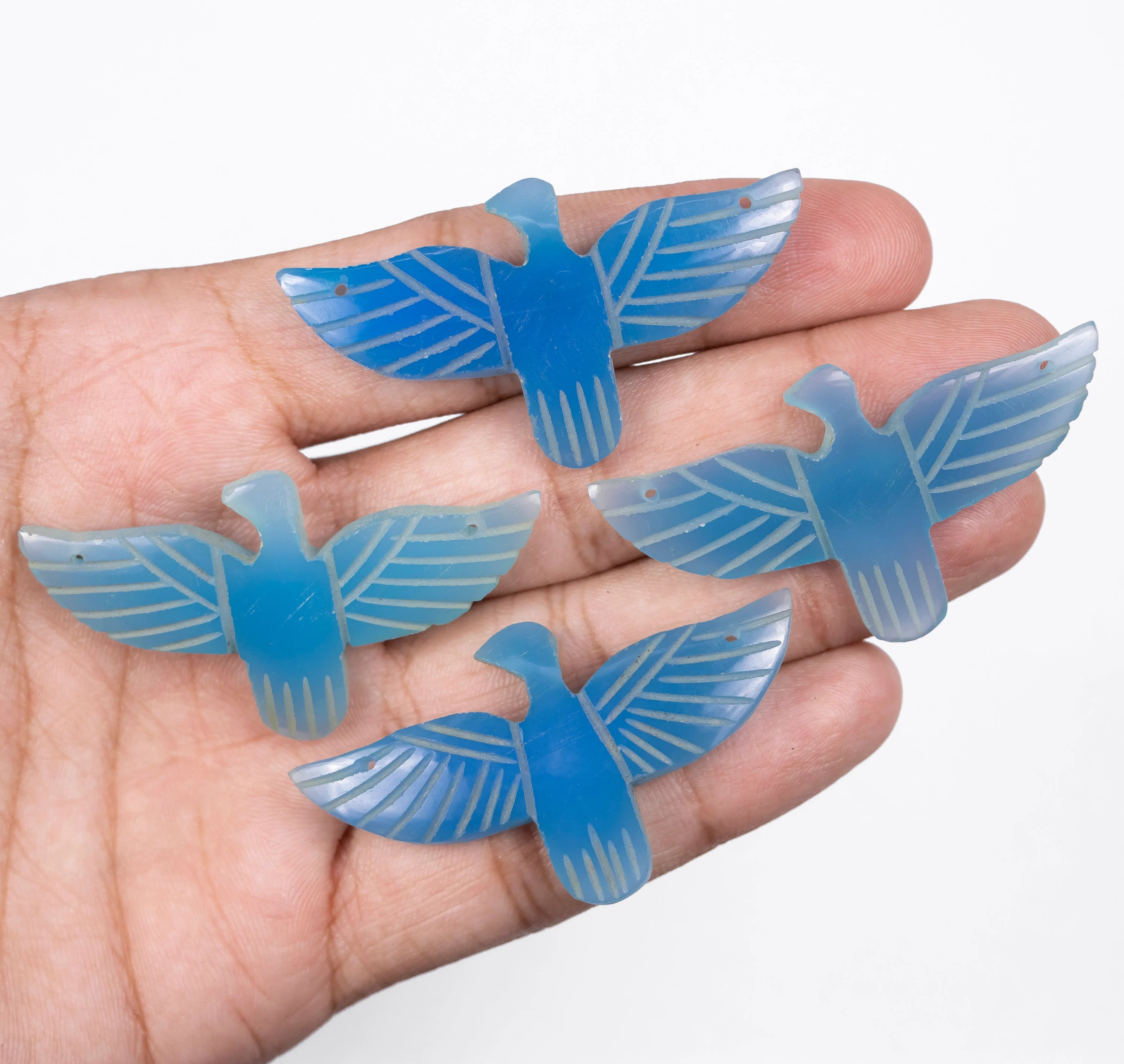 Natural Blue Chalcedony Eagle Pendant, Carving Pendant, SKU693