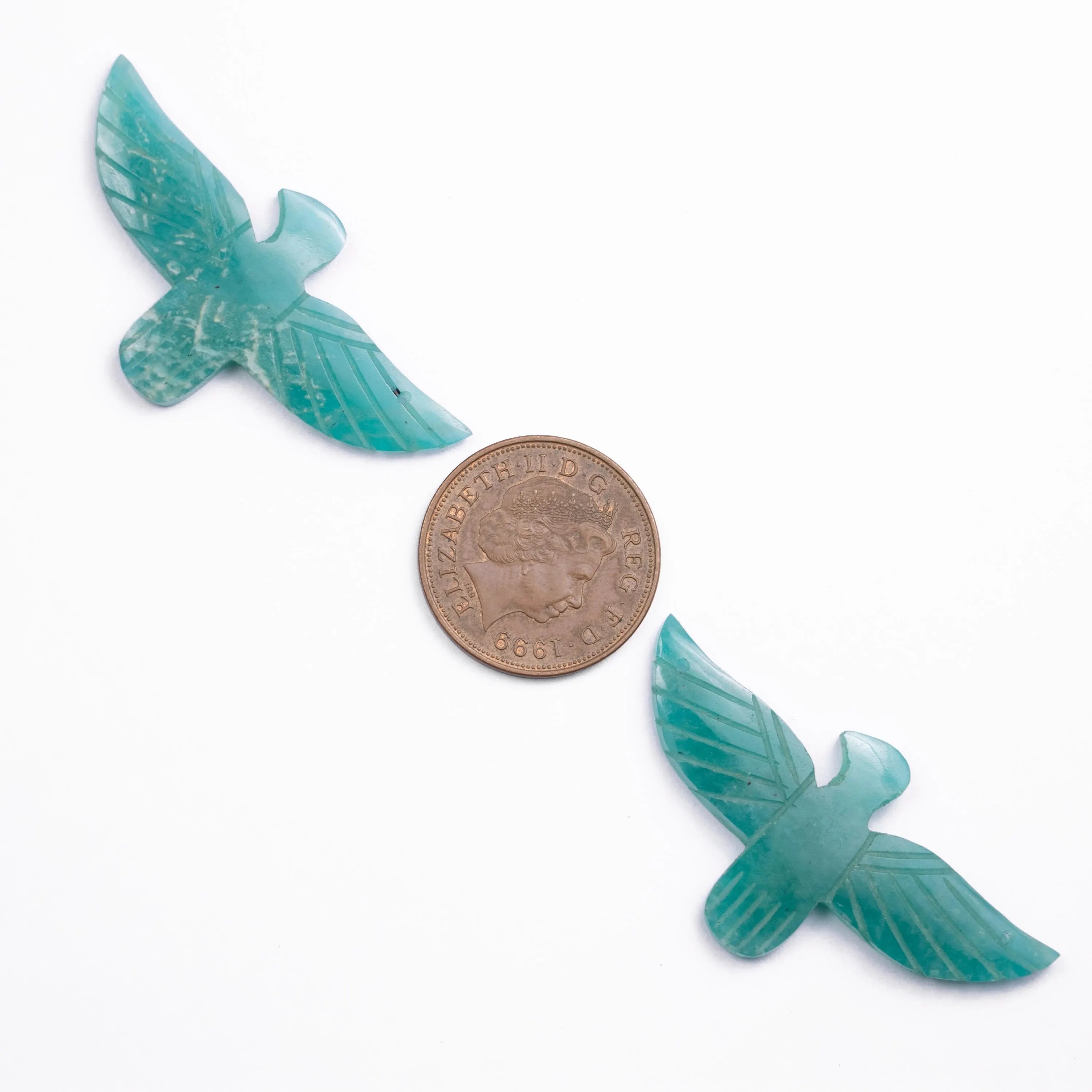 Amazonite Eagle Shape Pendant Gemstone Carving, Handmade Amazonite Eagle Pendant (SKU1038)