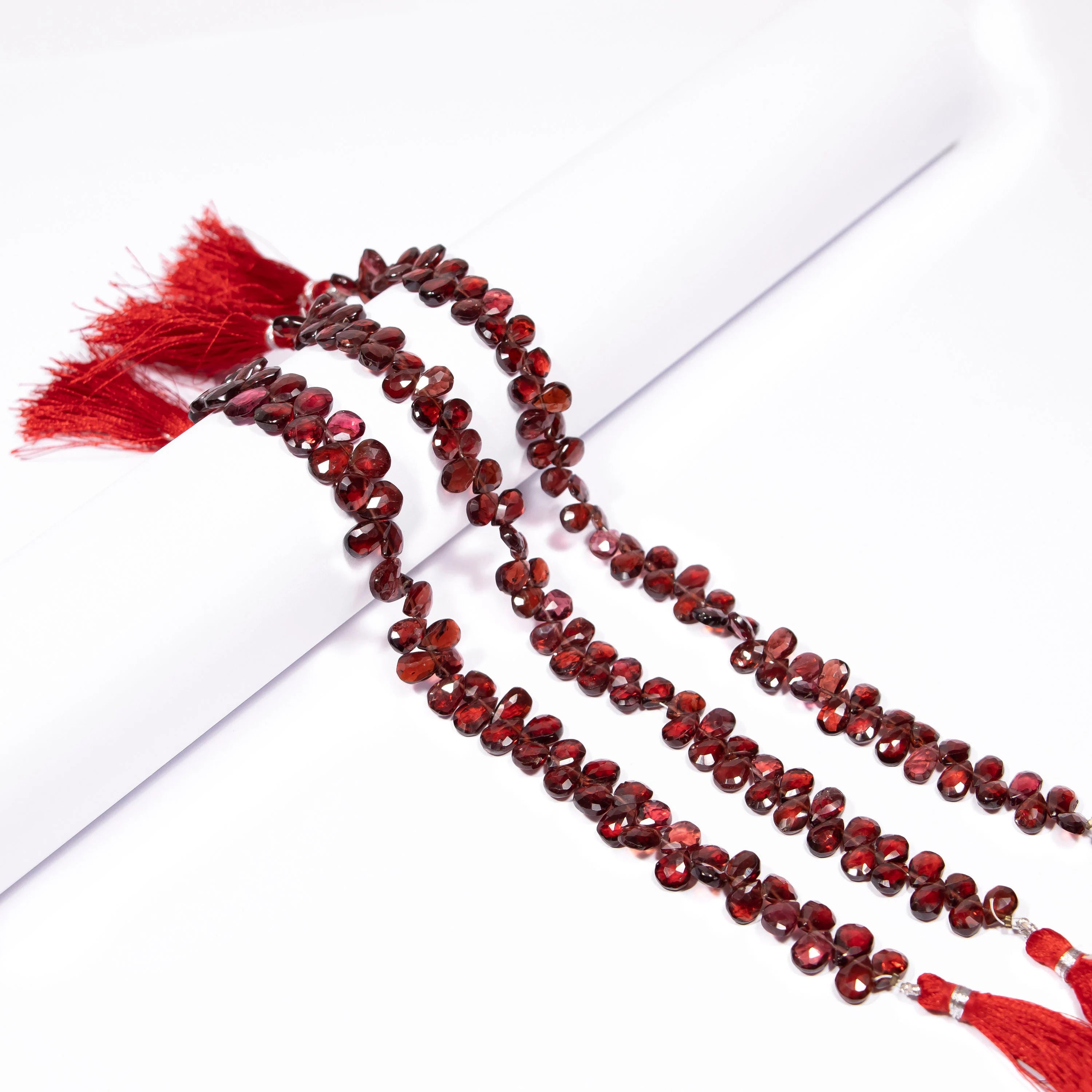 AA Mozambique Garnet Faceted Beads, Natural Garnet Pear Shape Beads, Gemstone Loose Beads, Briolette Beads For Jewelry Making, SKU2487