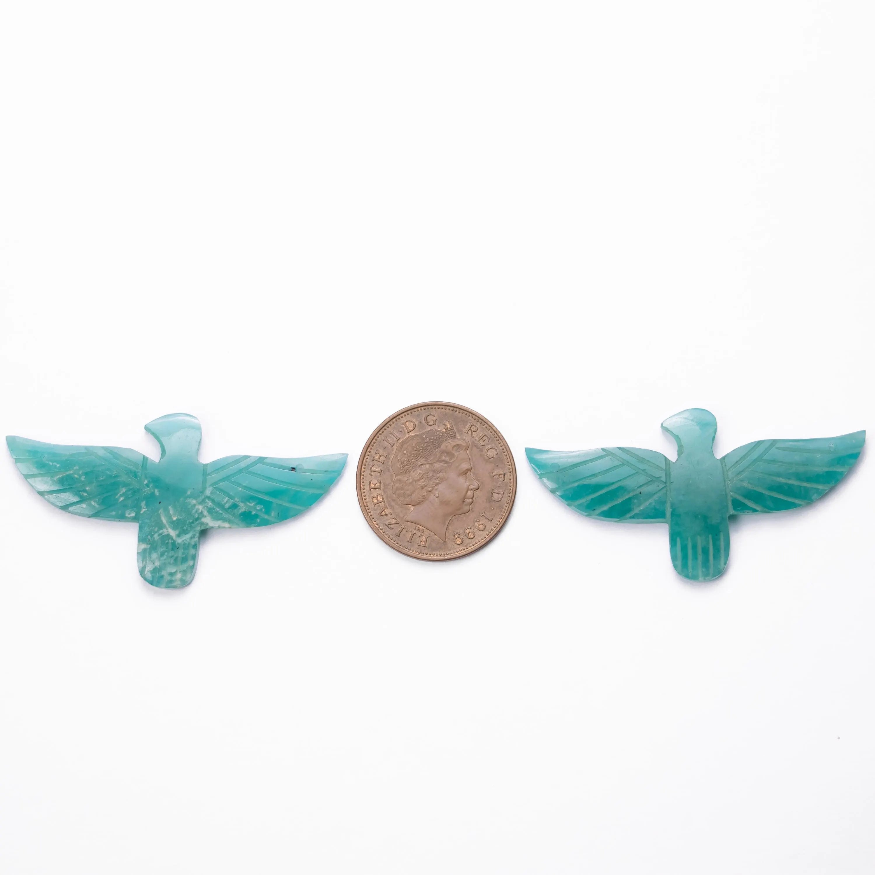 Amazonite Eagle Shape Pendant Gemstone Carving, Handmade Amazonite Eagle Pendant (SKU1038)