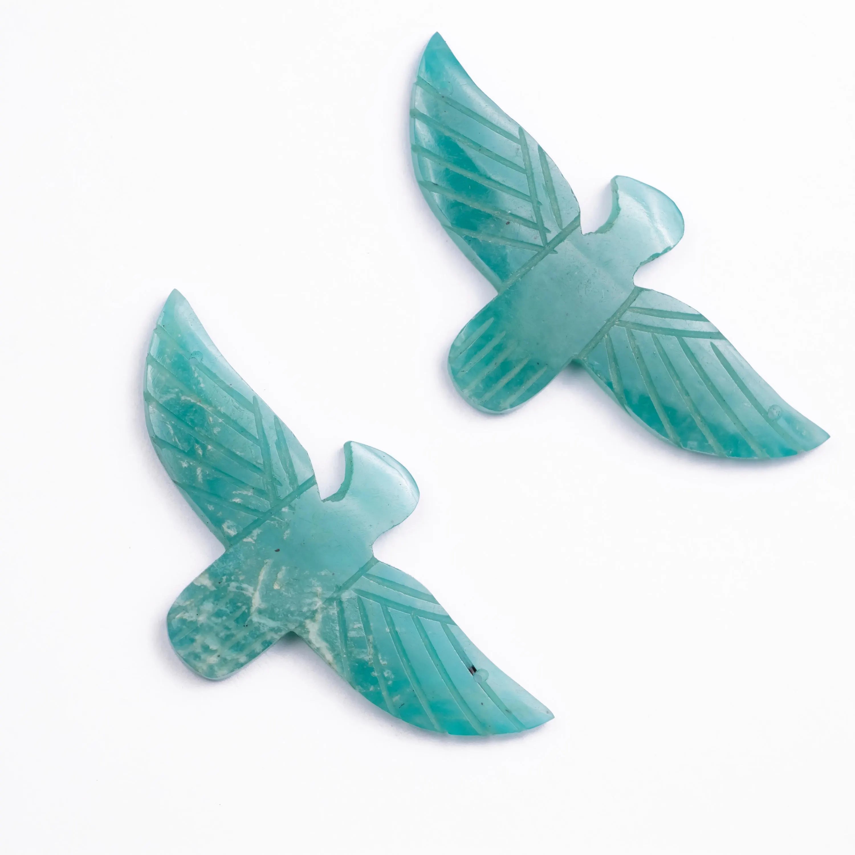 Amazonite Eagle Shape Pendant Gemstone Carving, Handmade Amazonite Eagle Pendant (SKU1038)