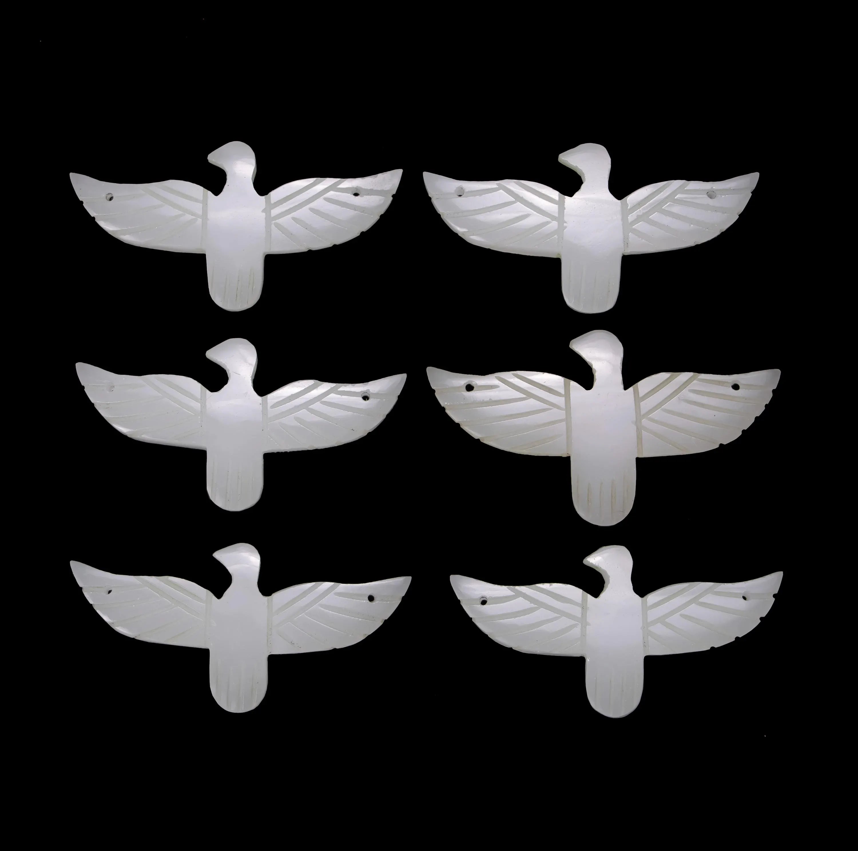 Natural White Agate Eagle Gemstone, Handmade Carving Agate Gemstone, (SKU406)