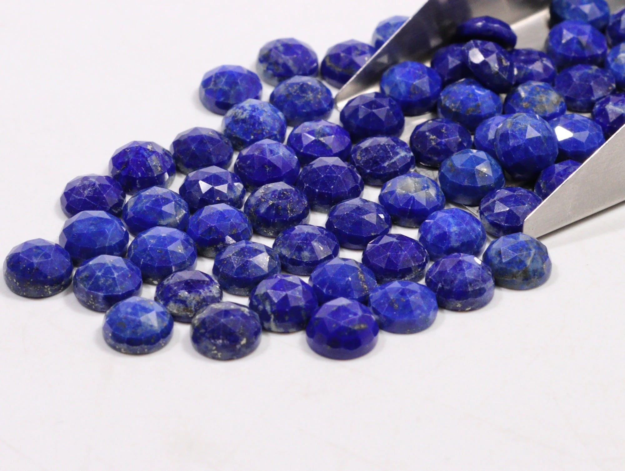 Lapis Lazuli Faceted Round Loose Gemstone, 8 mm, SKU2228
