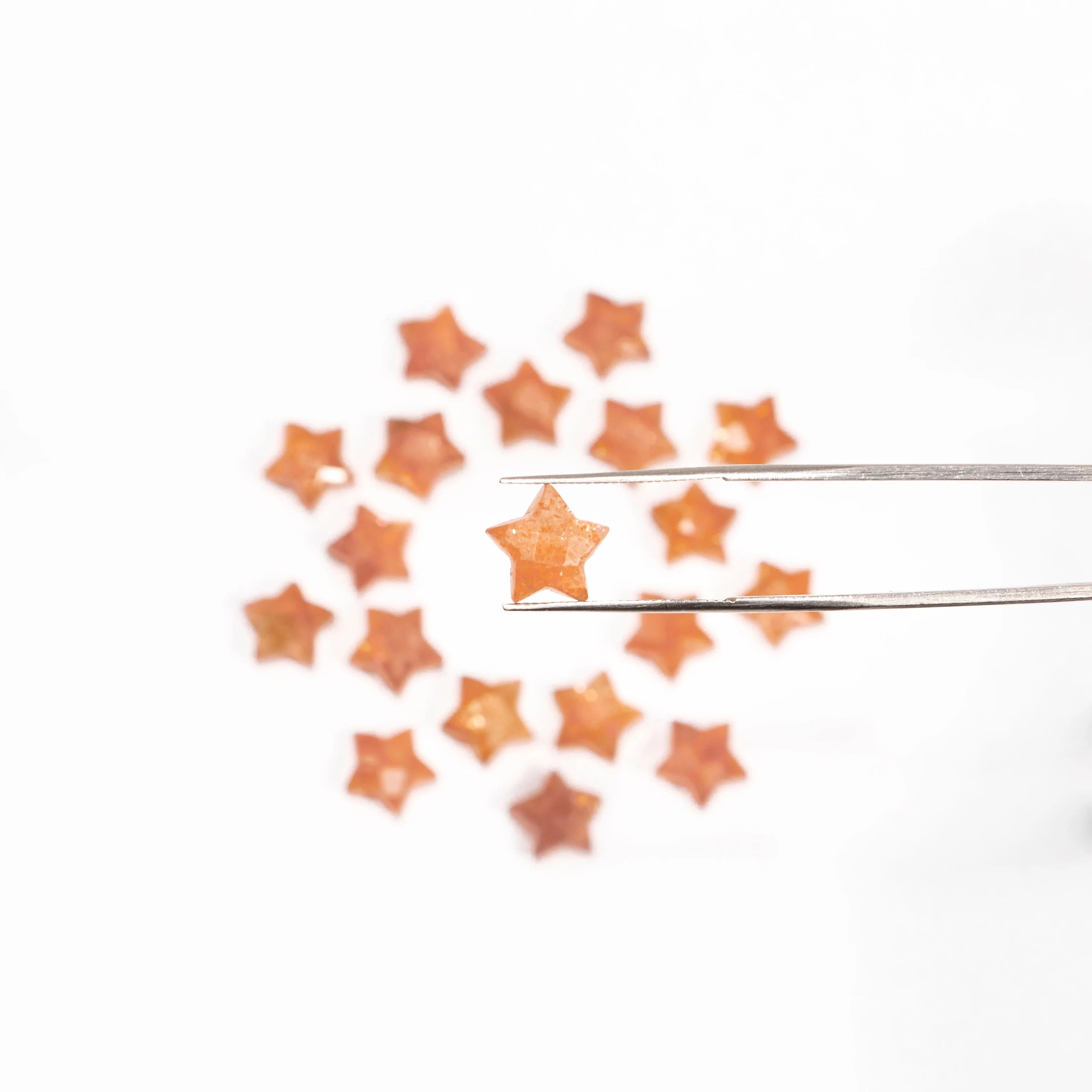 AA Quality Sunstone Faceted Star Gemstone, Sunstone Jewelry Making Gemstone, SKU2395