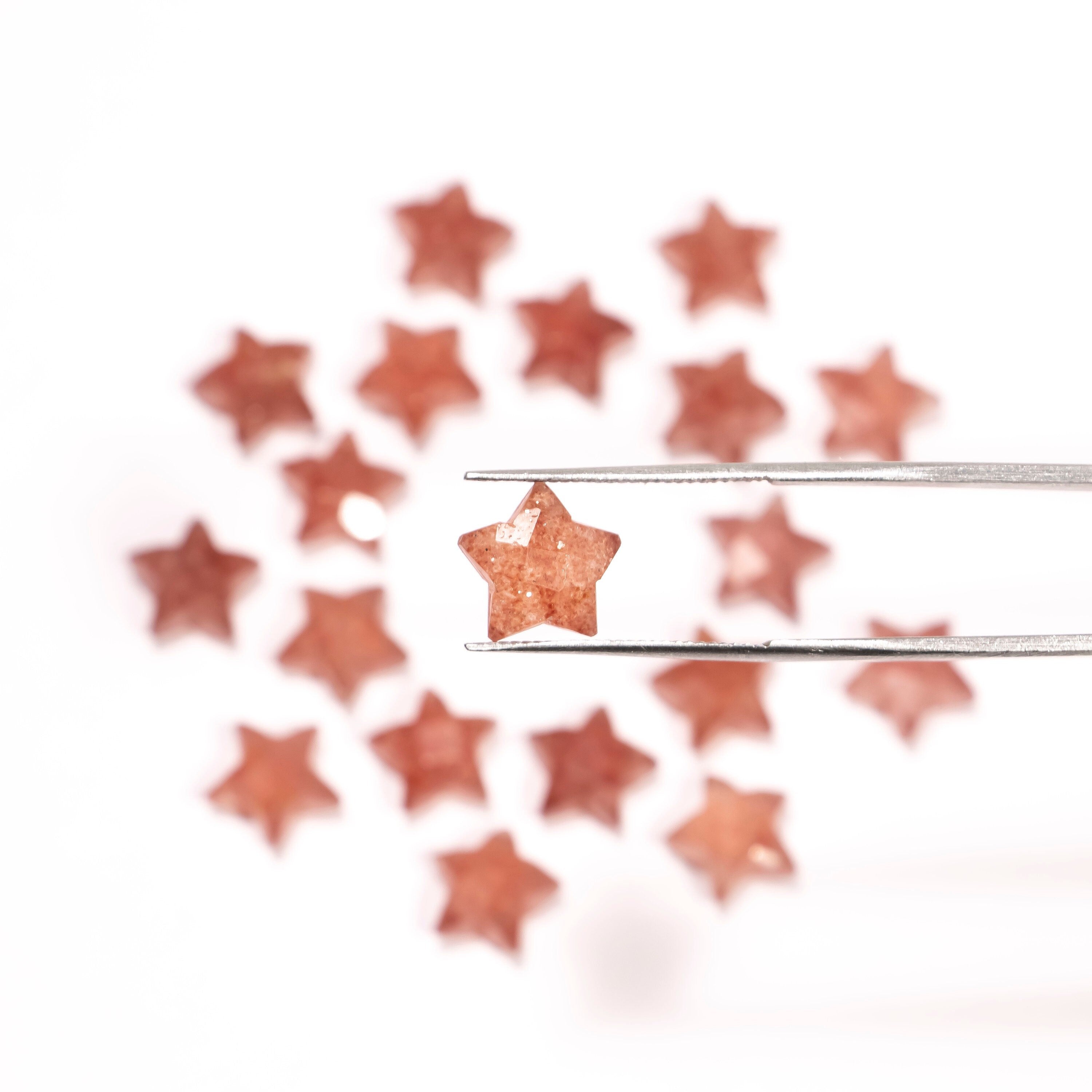 AA Quality Pink Strawberry Quartz Faceted Star For Jewelry Gemstone, 9 To 10 mm Star, SKU2400