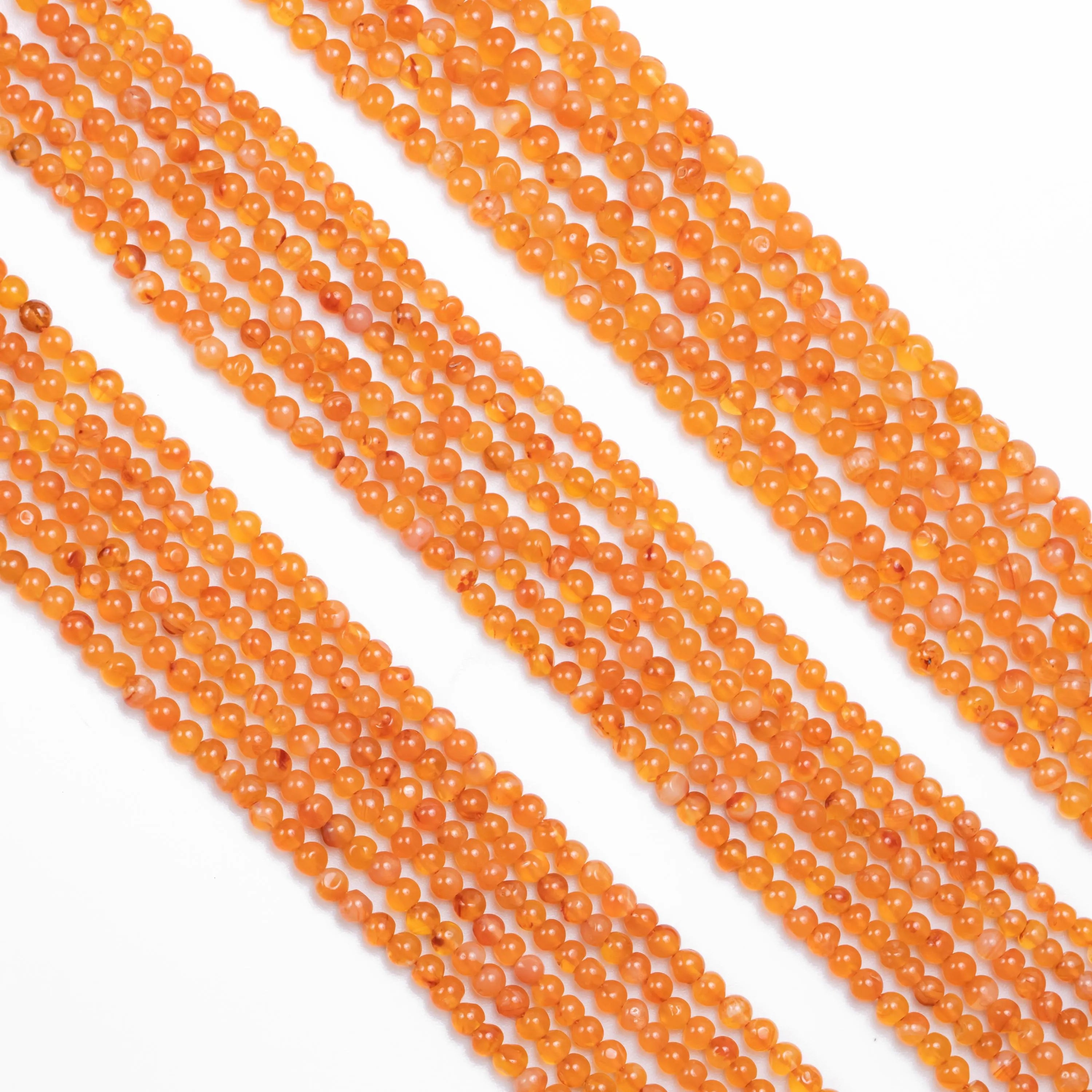 Natural Carnelian Smooth, Round Balls Beads, 3mm To 4mm Beads, Carnelian Gemstone Beads 15 Inch Strand, Beads for Jewelry Making (SKU345)
